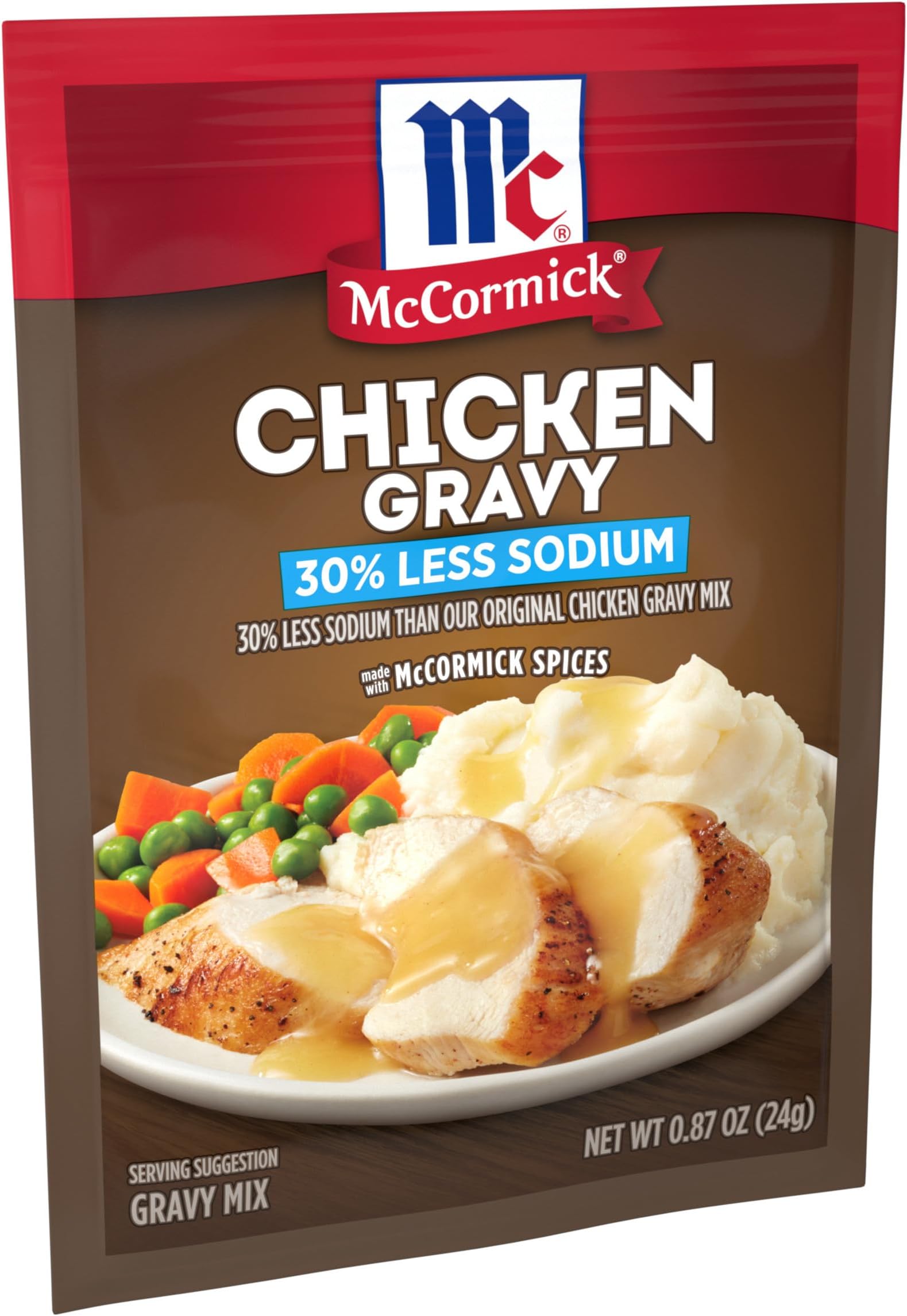 30% Less Sodium Chicken Gravy Mix, 0.87 oz (Pack of 12)