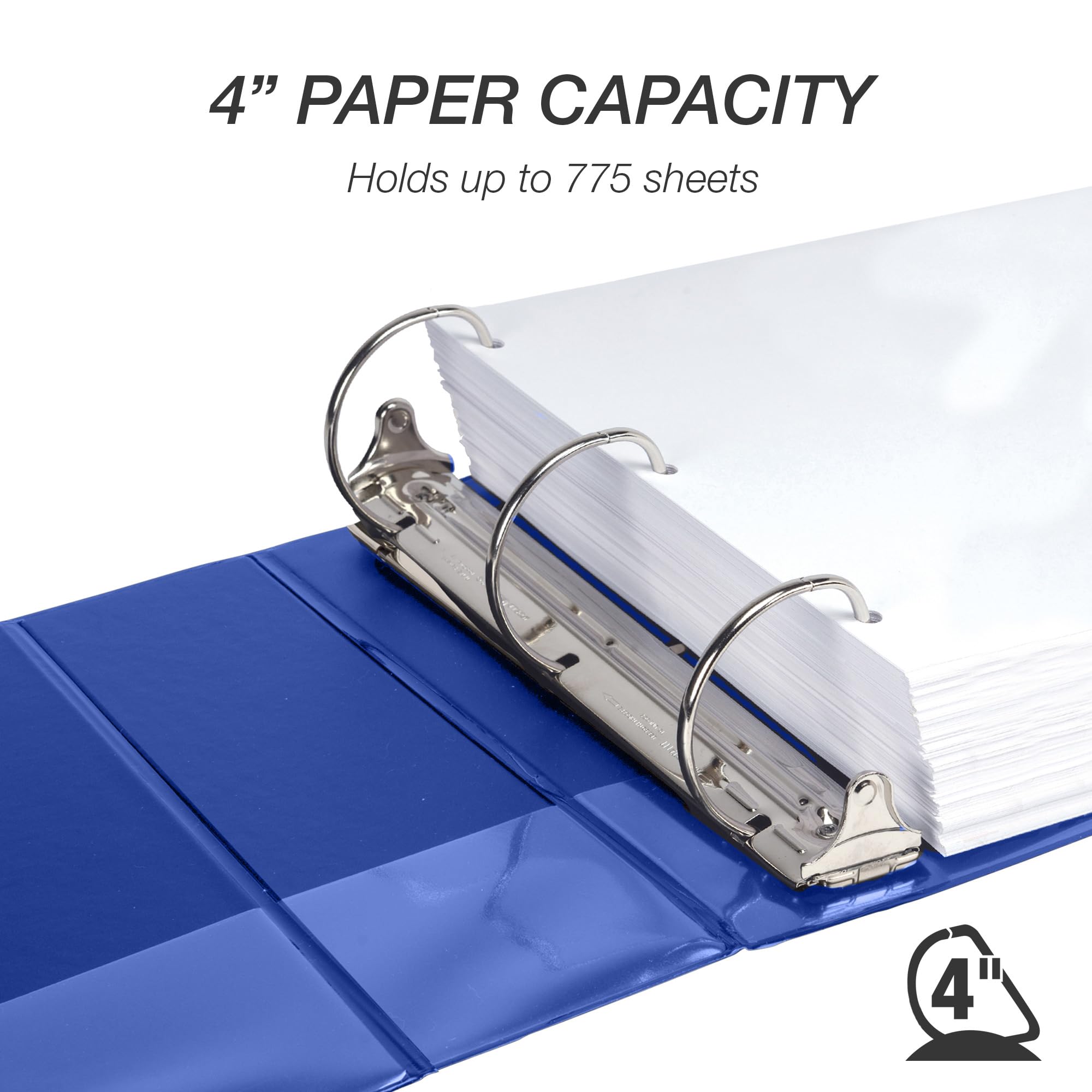 Samsill Raccoglitore resistente da 5 cm, prodotto negli Stati Uniti, raccoglitore ad anelli a D, copertina trasparente personalizzabile, mirtillo, contiene 475 pagine