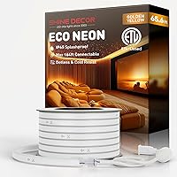 Vista 52 de Shine Decor Tira de luces LED de cuerda AC 120V, tira de neón eco sin puntos de 120LEDs/M, conectable y cortable, ETL IP65 impermeable y resistente