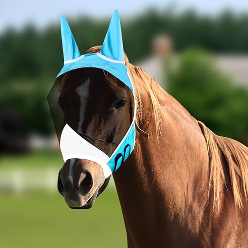 Vylyciy Mascara Antimoscas Caballo,Máscara Moscas Caballos Malla,Máscara Anti Moscas para Caballos…