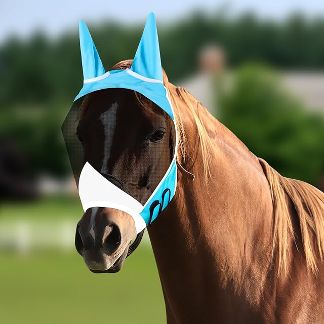 Vylyciy Mascara Antimoscas Caballo,Máscara Moscas Caballos Malla,Máscara Anti Moscas para Caballos…