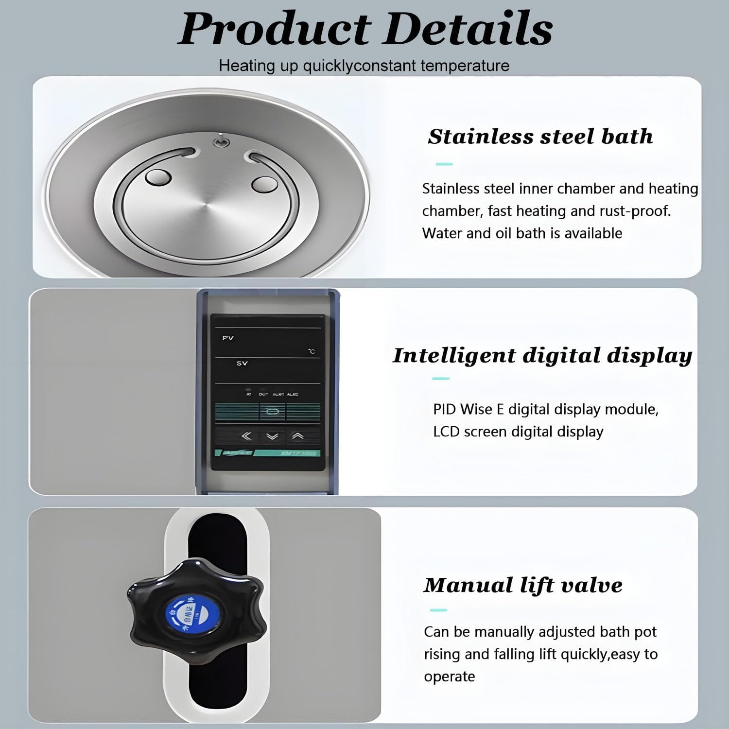 Lifting Constant Temperature Water-Oil Bath Pot,Laboratory Oil and Water Bath,Intelligent Temperature Control,LED Display,Up to 250℃,Lab Constant Temperaturewater Bath 2L