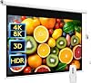 WASJOYE 100Motorized Projector Screen Electric Diagonal Automatic Projection 16:9 8K HD Movies Screen for Home Theater Cinema Office Video Game Indoor WRemote Control and WallCeiling Mount