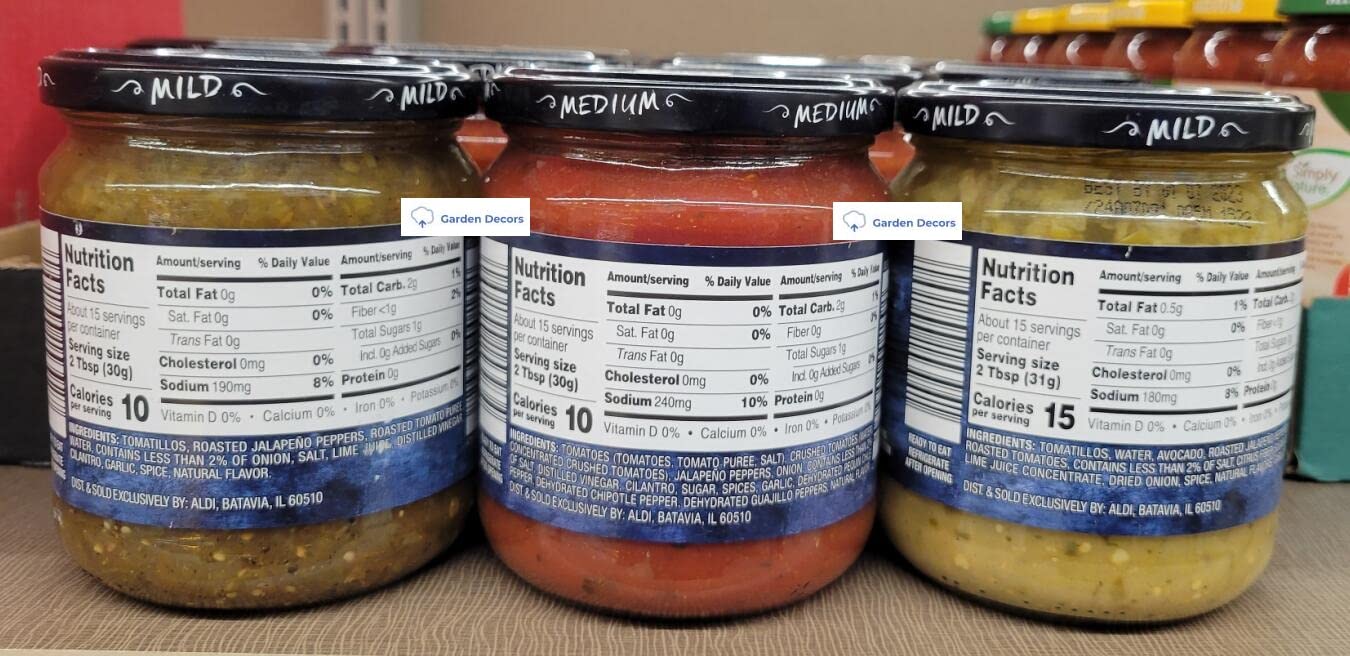 Specially Selected Premium Mild Roasted Verde, Medium Four Pepper, Mild Avocado Tomatillo Salsa, 16oz 453g (Three Bottles)