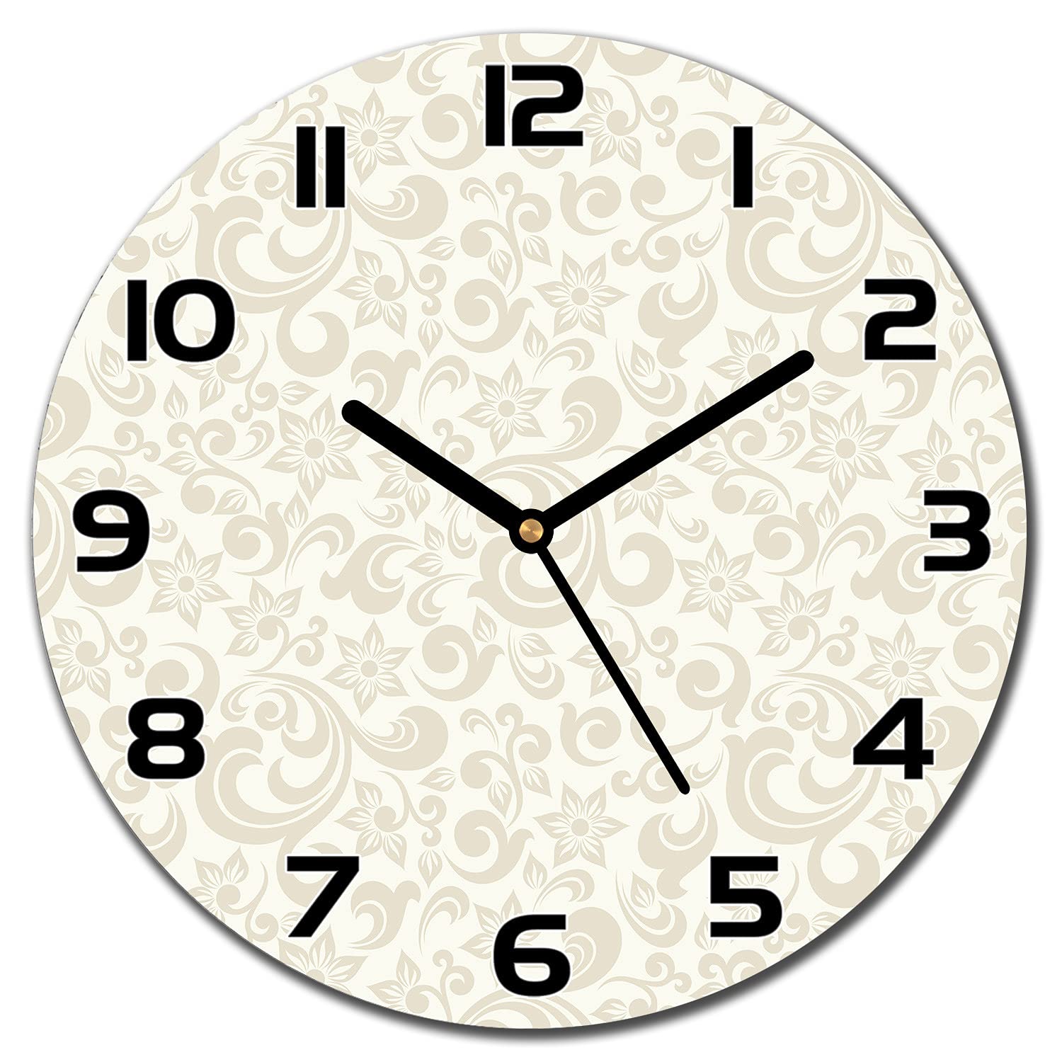 Horloge en verre murale baroque beige 30 cm Coloray pour une décoration de cuisine chic