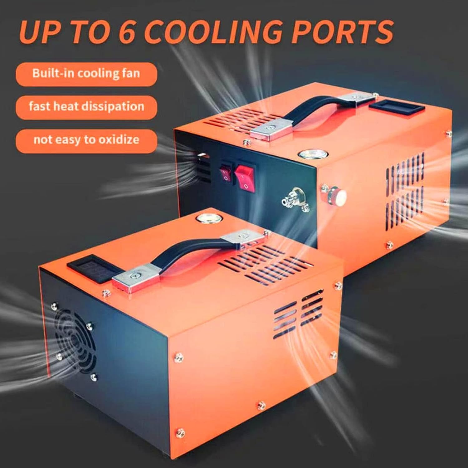 Air Compressor - 30MPa Portable Air Pump Fan with Real Time Temperature Display, High Pressure Pump Transformer Car Inflating Air Gun (US Plug 110V)