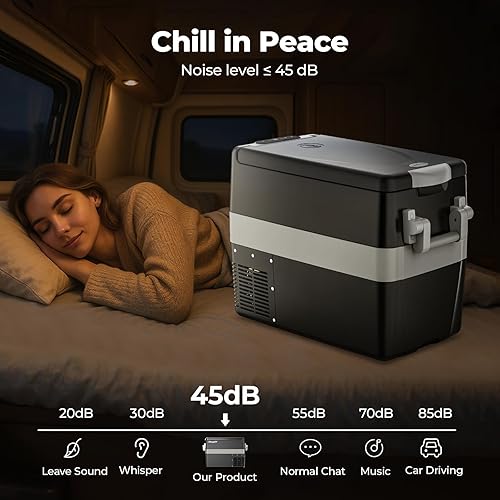 Miniatura 6 de BougeRV Refrigerador portátil de 12 voltios, congelador de 53 cuartos de galón, 12 V24 V CC 110  240 V CA para RV, cámper, camión, Jeep, camioneta,