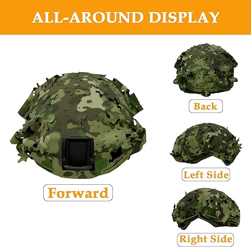 Vista 46 de LOOGU Funda táctica para casco, malla transpirable, camuflaje camuflaje casco cubierta ideal para combate táctico militar LOOGU SPRETTA.C MT frondoso
