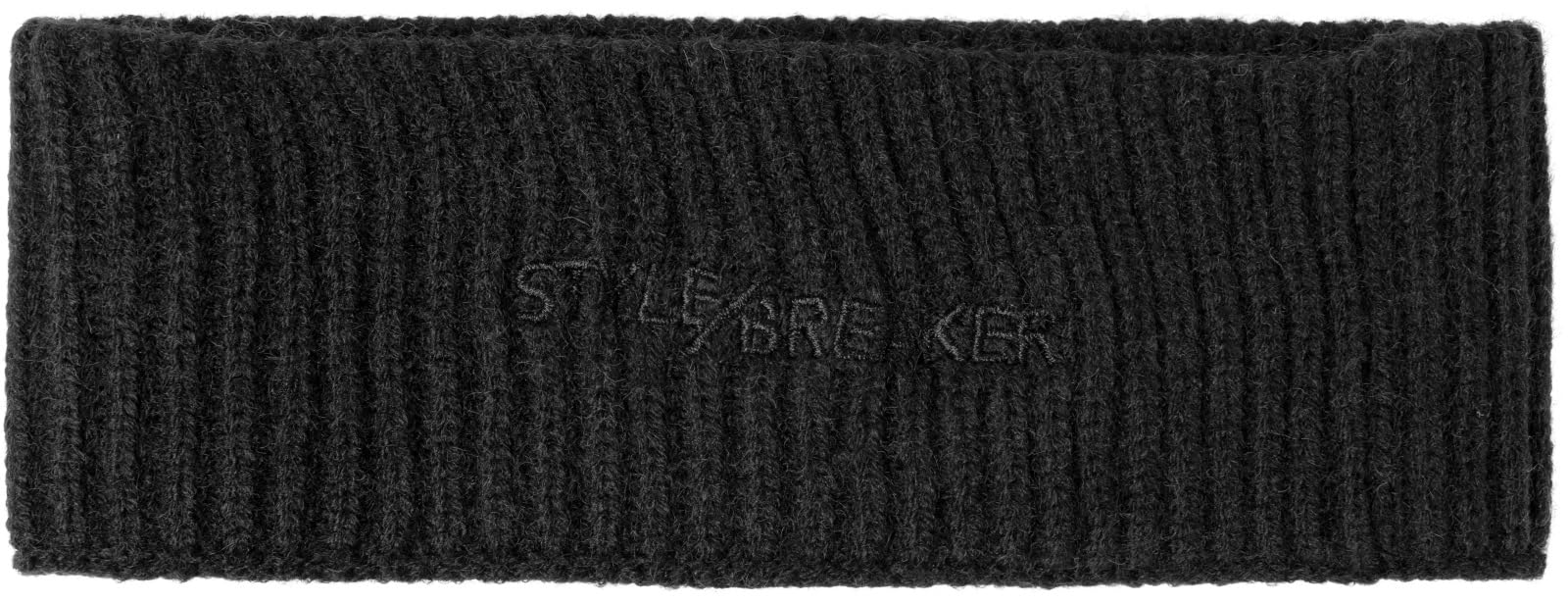 styleBREAKER Women's Knitted Headband with Ribbed Pattern, Logo Embroidery, Warm Winter Hairband, Headband 04026068, Colour:Black - Image 3