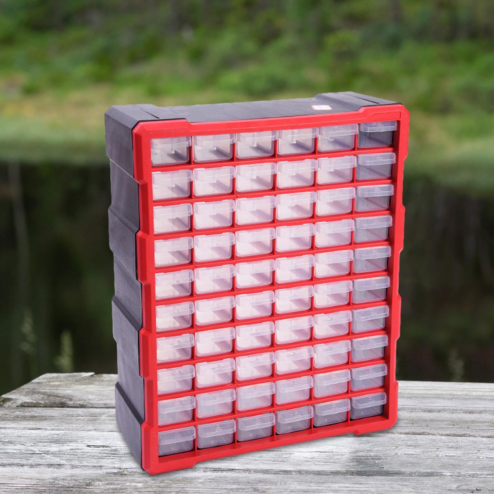 Contenitore Portaoggetti Organizer Viti con 60 Cassetti Trasparenti Scatola Componenti Elettronici Separati Armadietto con Scomparti per Officina Casa
