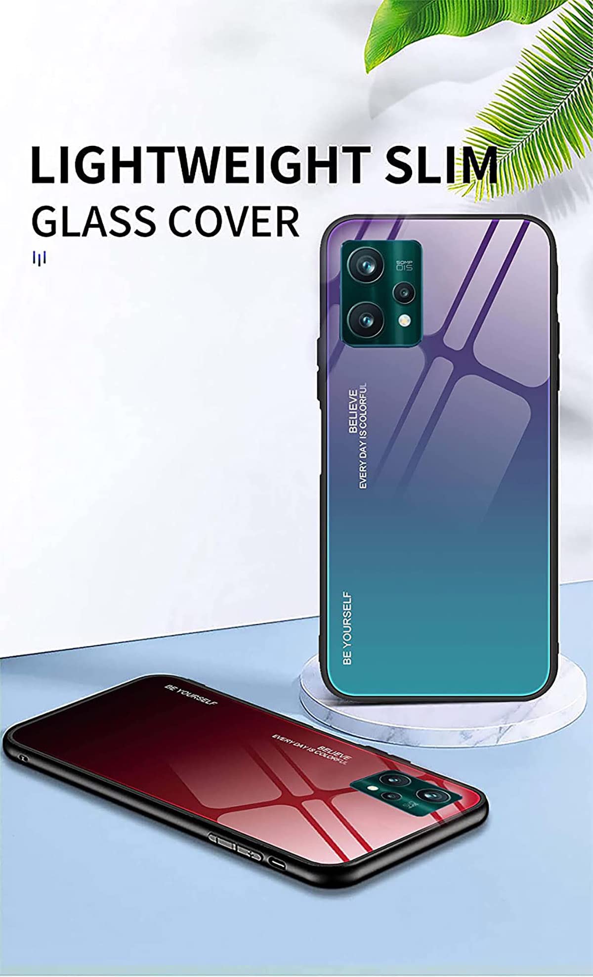 RMSOL Custodia Cover per Oppo Reno 8 PRO 5G (Reno8 PRO 5G), Custodia in Vetro Temperato a Colori Sfumati + Protettivo TPU Case Cover, 1