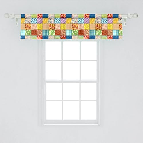 Miniatura 34 de Lunarable Cenefa de ventana azul pálido, diseño de conchas de vida submarina grunge, estrellas de mar, arte marítimo incompleto, cenefa de cortina