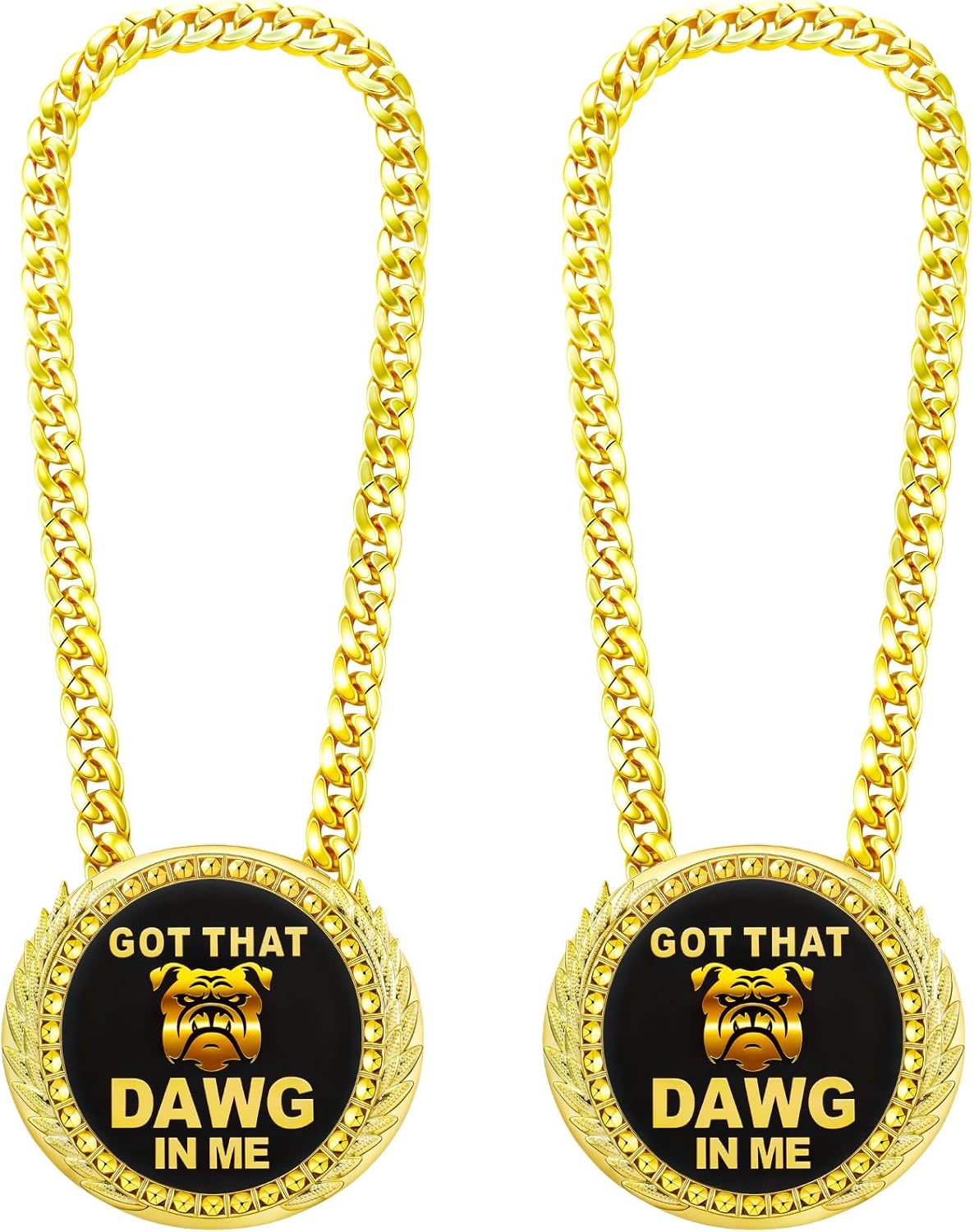 Misdary Got That Dawg in Me Turnover Chain Medal 6" Big Medal Necklace Award for Football MVP Necklace Sports Competitions Prize Gifts and Party Favors