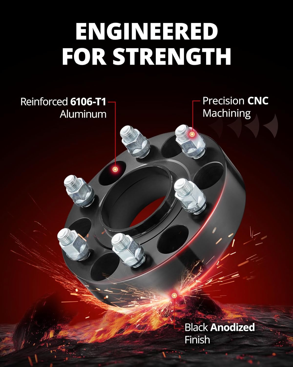 EVIL ENERGY 6x5.5 Wheel Spacers Compatible with 1999-2024 Chevy Silverado 1500, 1.5"(38mm) 6x139.7mm Lug Centric Spacer for 1999-2022 GMC Sierra 1500, 78.1mm Wheel Spacer with M14x1.5 Studs Black