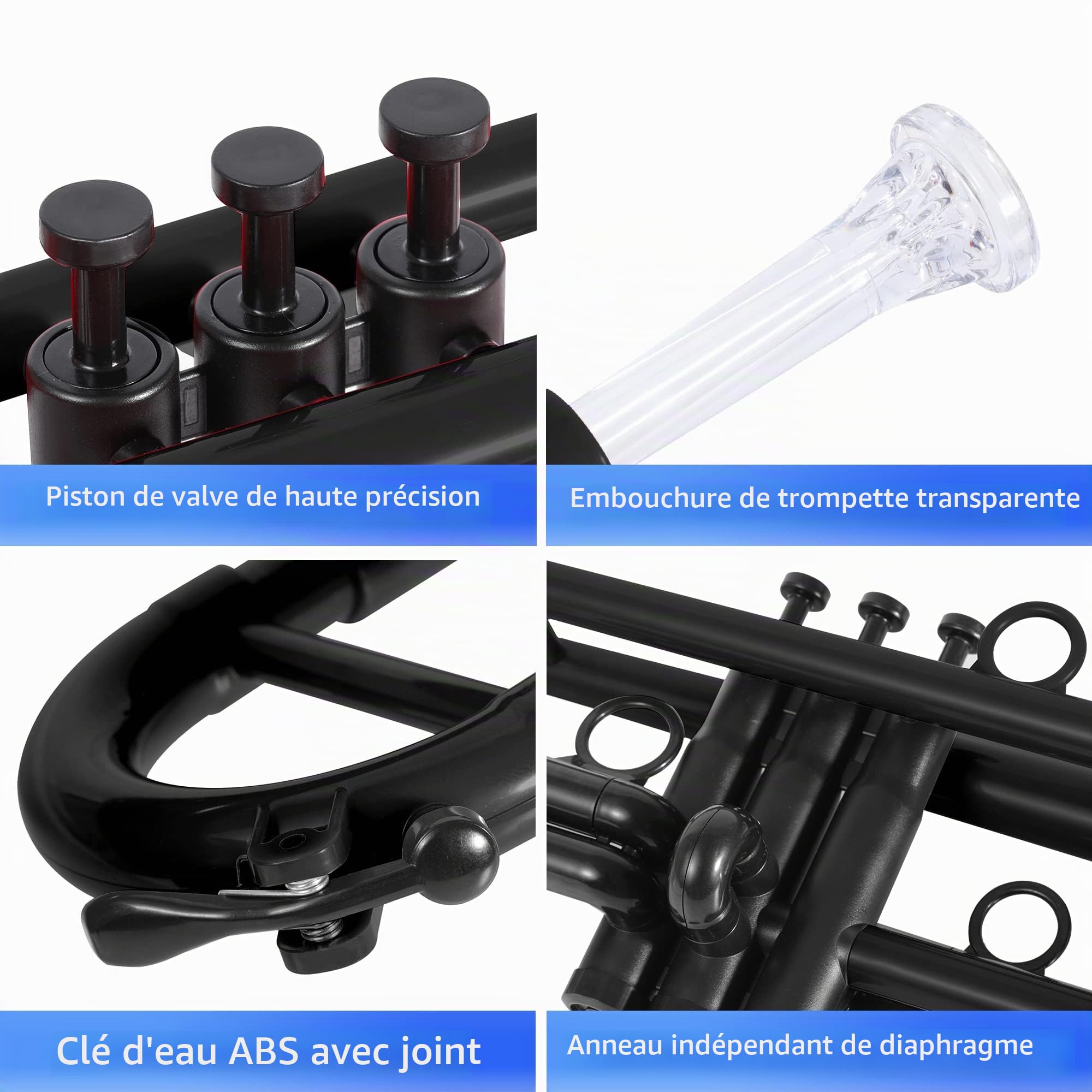 PAMPET Trompette professionnelle en plastique noir