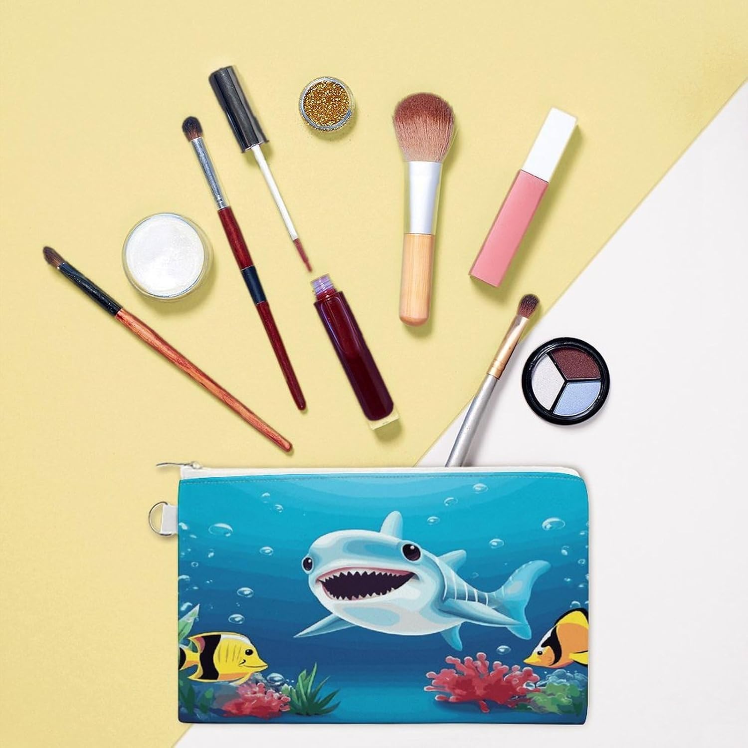 Smiling Shark Coin Purse Mini Coin Pocket Pouch Change Holder for Men Women Portable Change Wallet