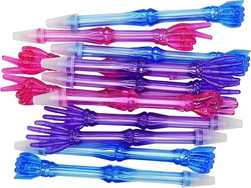 Miniatura 8 de Maydahui 24 bolígrafos de hueso de dedo, tinta negra, divertida, diseño de tijeras de papel de roca