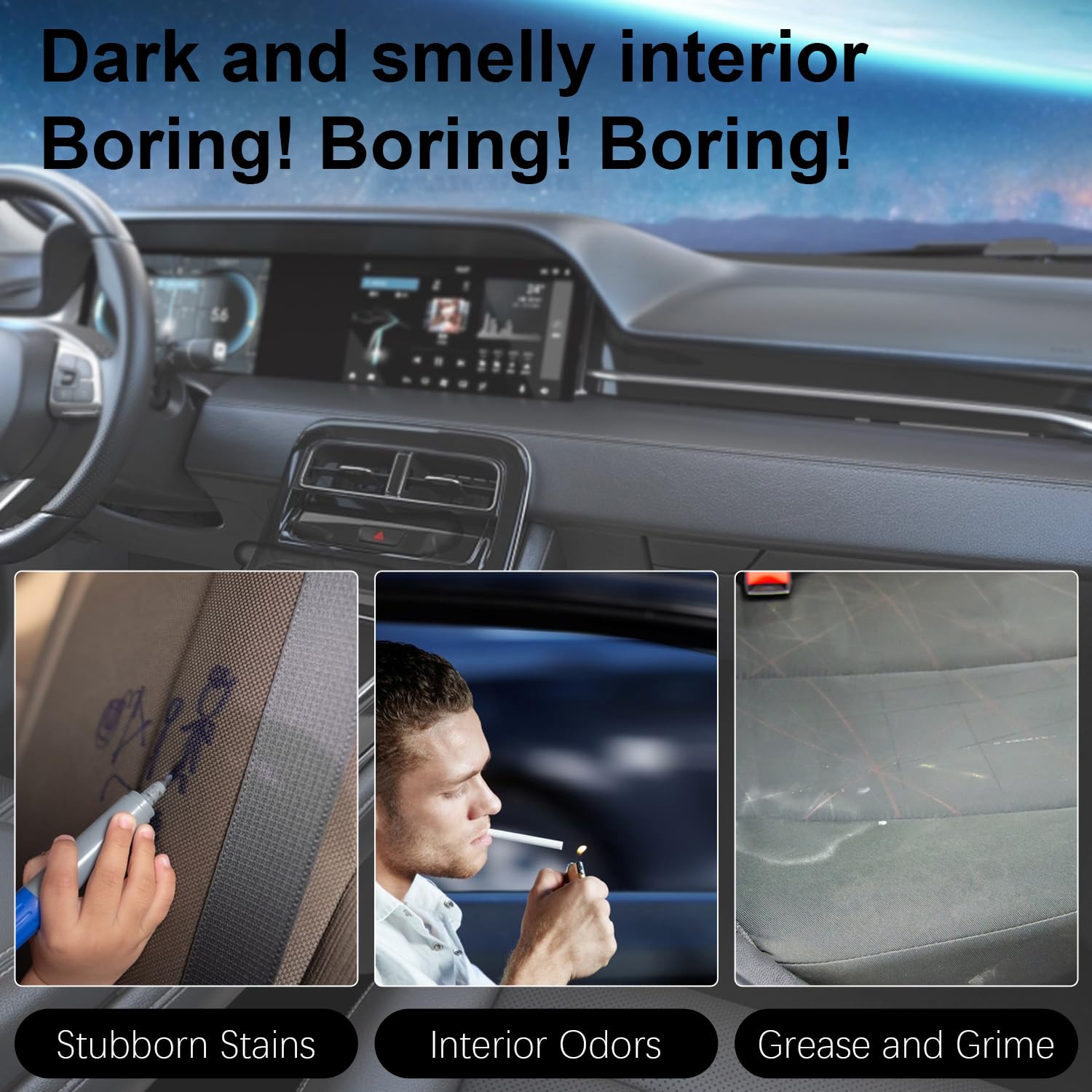 Fululuer Polishing Cleaner Car Interior, Ultra-fine Spray Water Free Cleaning, Car Interior Polishing Spray for Interior Detailing Rubber Leather