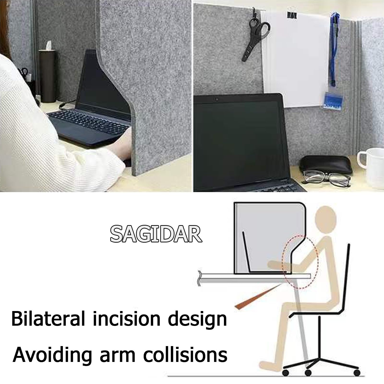 3 Pièces Set Panneau Séparation De Bureau 60/80/100cm, Séparateur De Table Pliable, Paravent D'intimité Autonome, Diviseur De Table En Polyester, Concentre L'attention, Pour L'école, La Bibliothèque