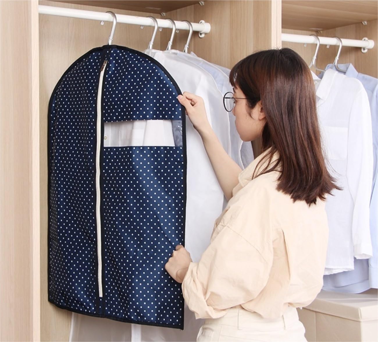 Portatrajes Funda Traje 40" Portatrajes para Colgar La Ropa Bolsos del Traje del Poliéster para El Almacenamiento Y El Viaje del Armario Funda Ropa Portatrajes Viaje(A)