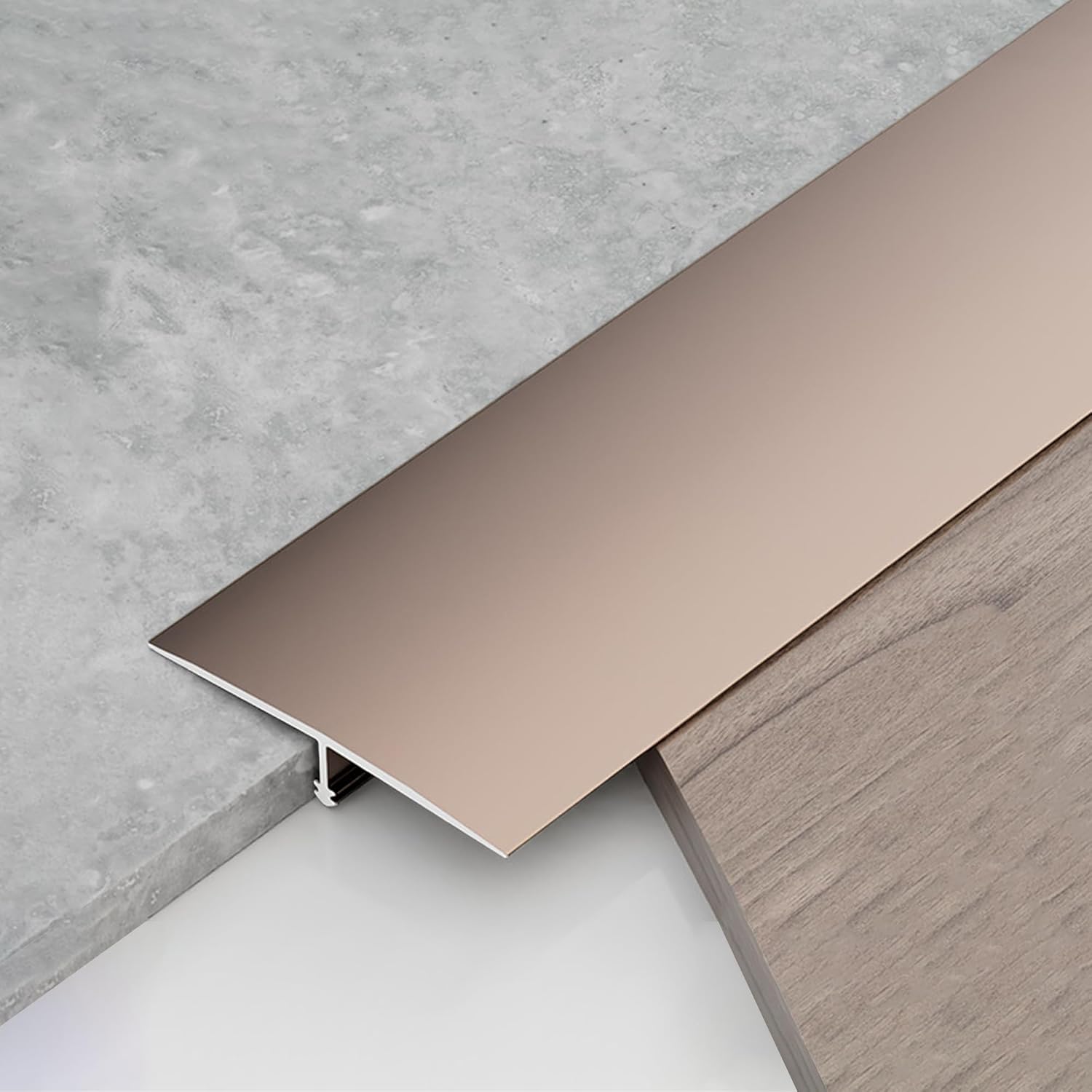3Pcs Aluminum T-Molding, Floor Transition Strips, Floor Divider Trim, Threshold Strip, for Bridging Gaps Between Floors, or Between Wood Floors and Tiles (Brown 3pcs 35.4"x1.6")