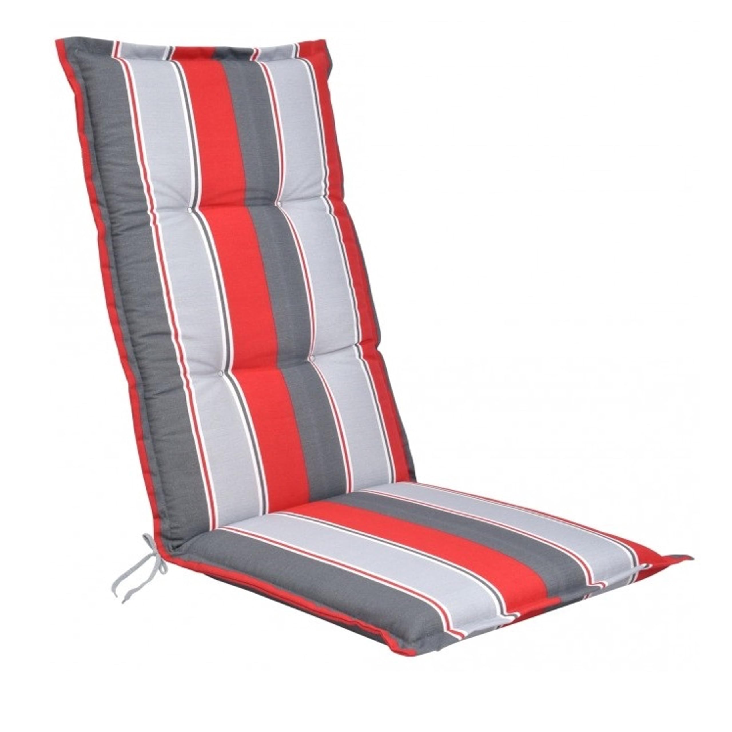 LILENO HOME Garden Chair Cushions [Set of 1 - High-Back] in Stripes Red — image 1
