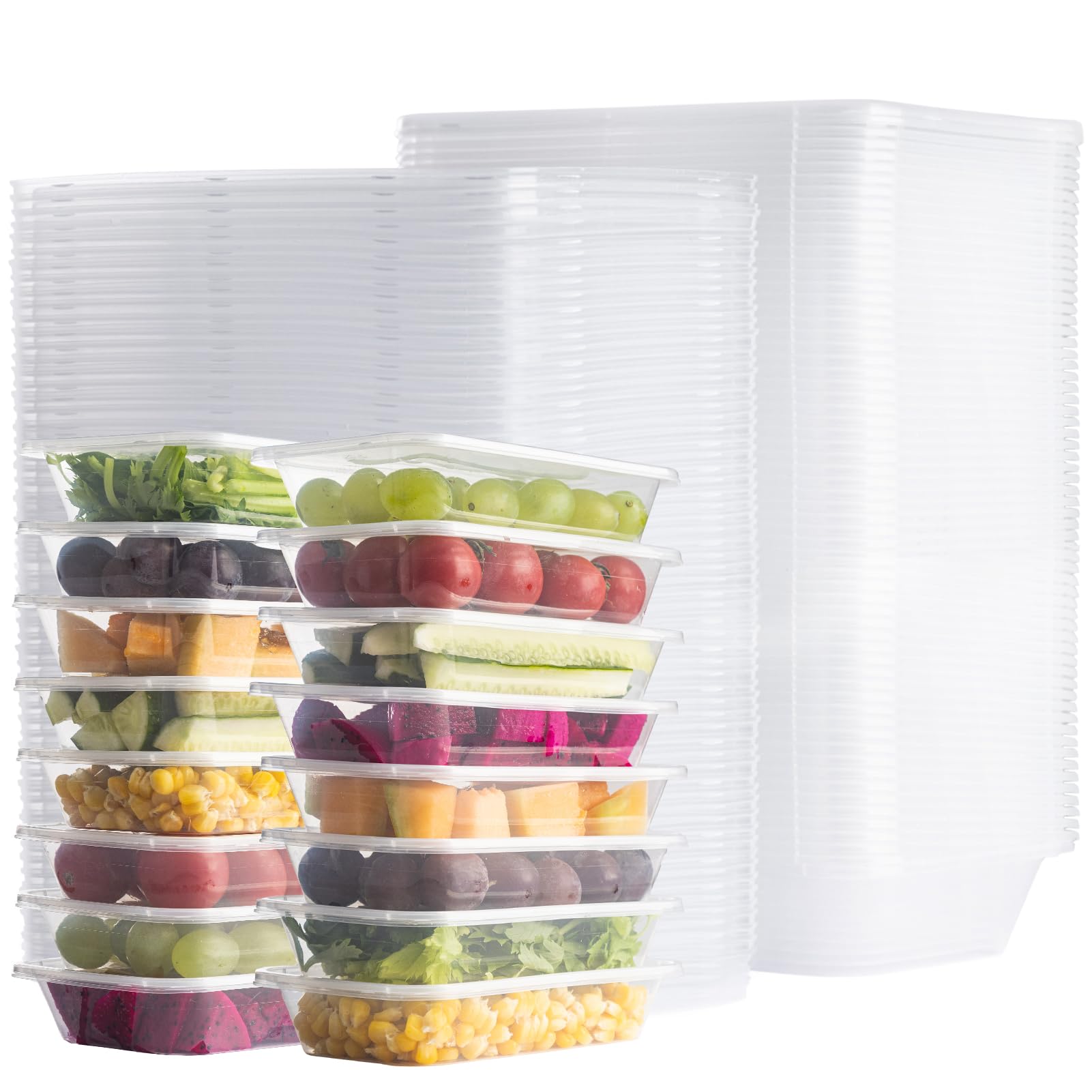 Buy Essential Goods 30Pcs 500ml Plastic Food Containers with Lids