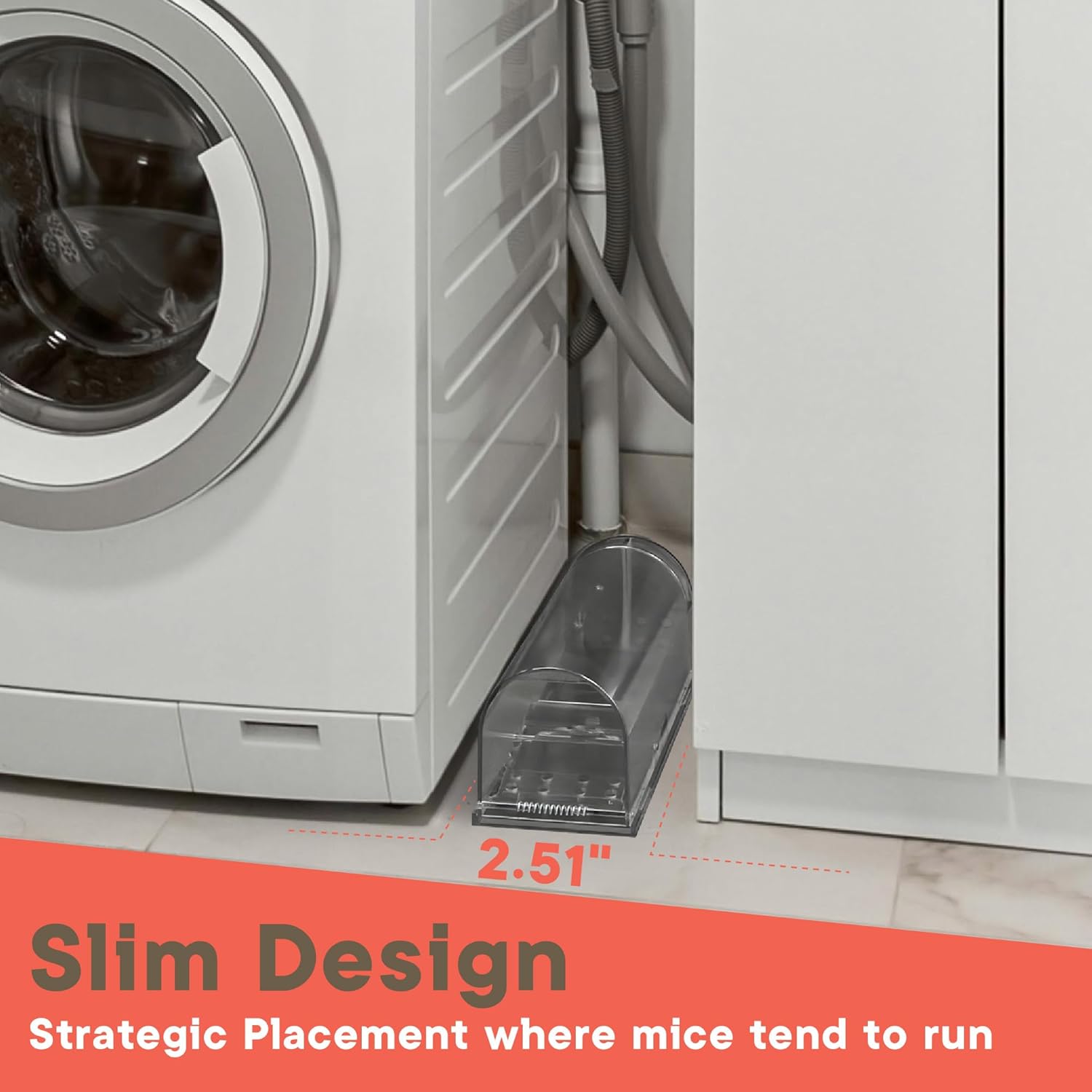 Campior Humane Mouse Trap Pack of 6, Live Mouse Traps Catch and Release for Indoors & Outdoors, Pet & Child Safe, 6.69" Reusable Plastic Mouse Cage with Spring Door, Cleaning Brush Included, Gray