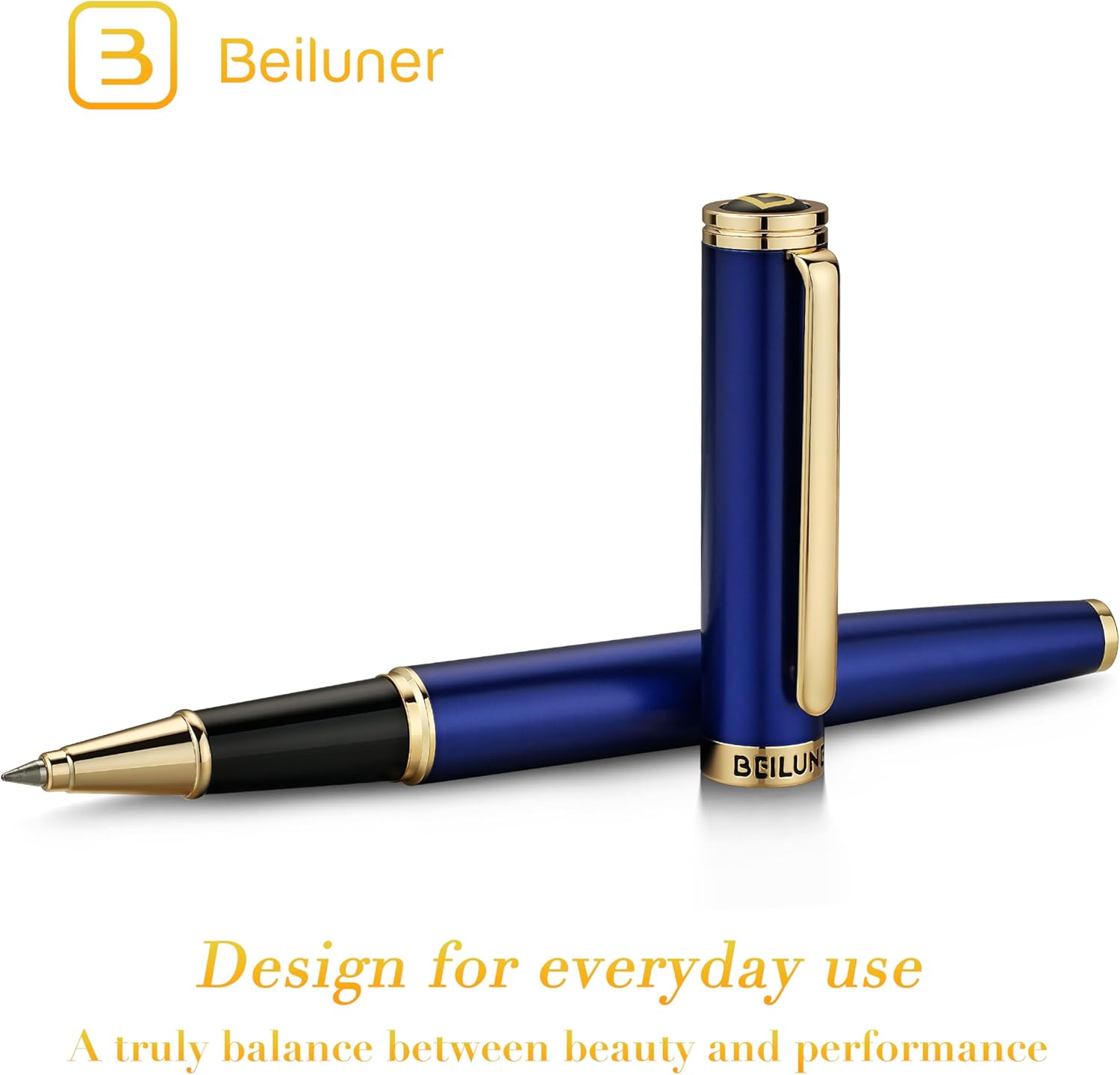 BEILUNER Luxury Rollerball Pen,24K Gold Trim,Noble and Elegant Designs,Schneider Ink Refill, Best Roller Ball Pen Gift Set for Men & Women, Professional, Executive Office, Nice Pens - Image 3