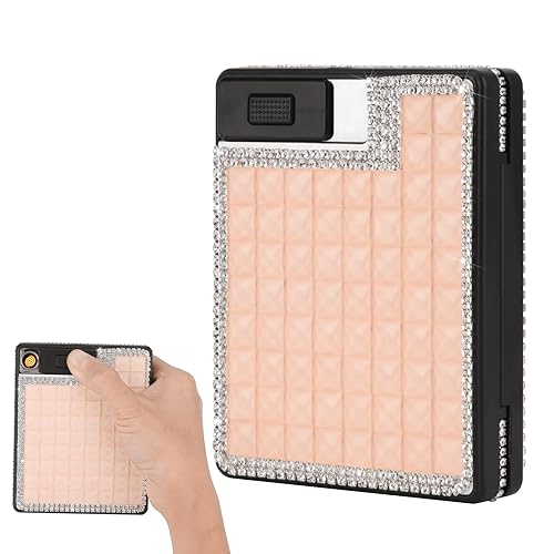 Miniatura 33 de eing Estuche para cigarrillos con encendedor, 20 piezas de 3.307 in, soporte para cigarrillos tamaño King, a prueba de olores/pantalla LED, regalo