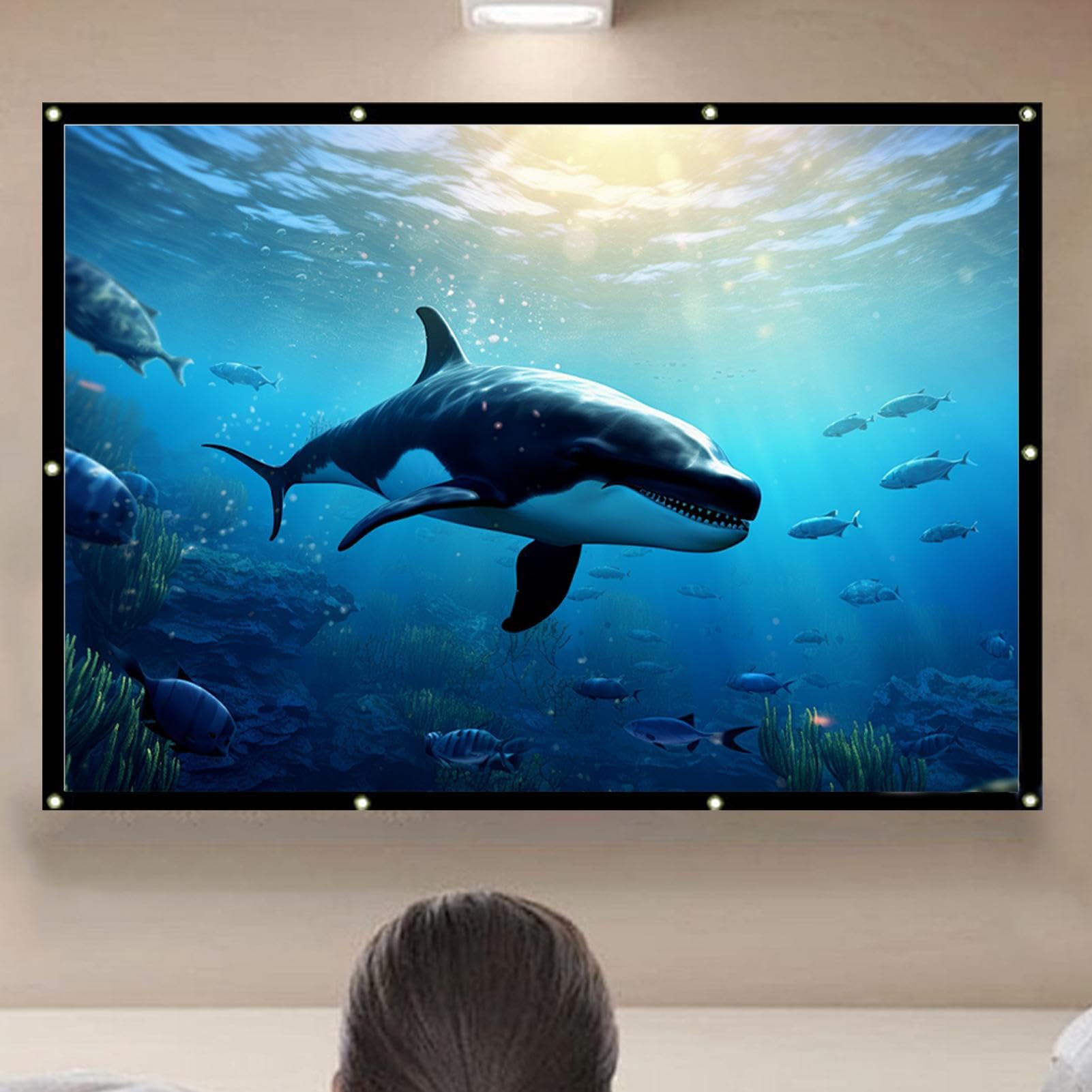 Schermo Cinematografico Per Esterni Regolabile Videoproiettore Da Esterno Portatile Poliestere Impermeabile Telo Per Proiezioni HD Cinema Giardino Schermo Grigio Alta Risoluzione