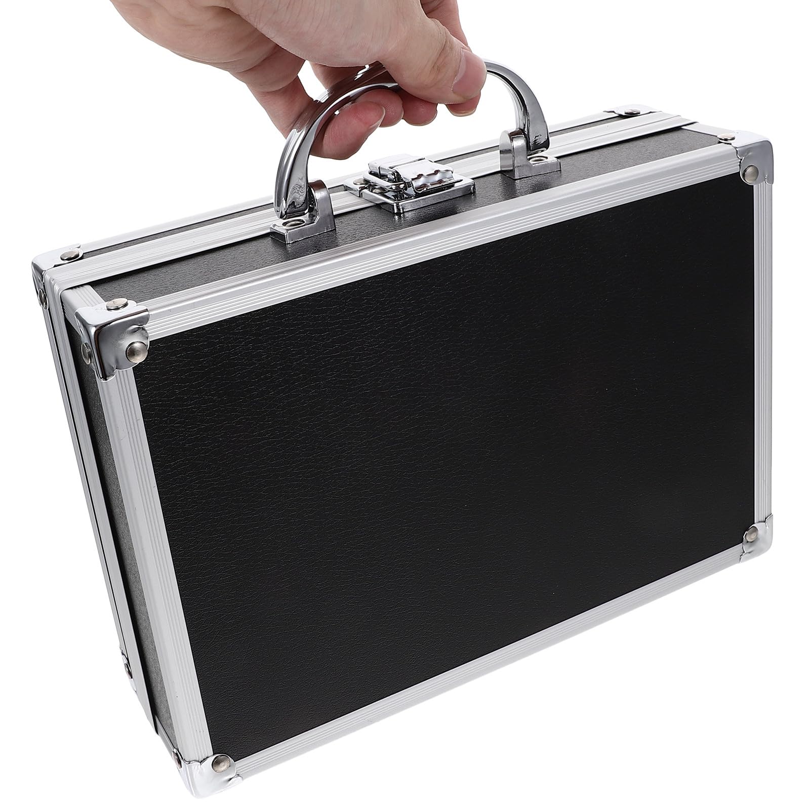 Uonlytech Valigetta in Lega di Alluminio Portatile Piccola 23X16X7 CM Serratura Custodia Rigida Multifunzione per Utensili e Attrezzi Adatta per Casa Ufficio e Viaggi di Lavoro