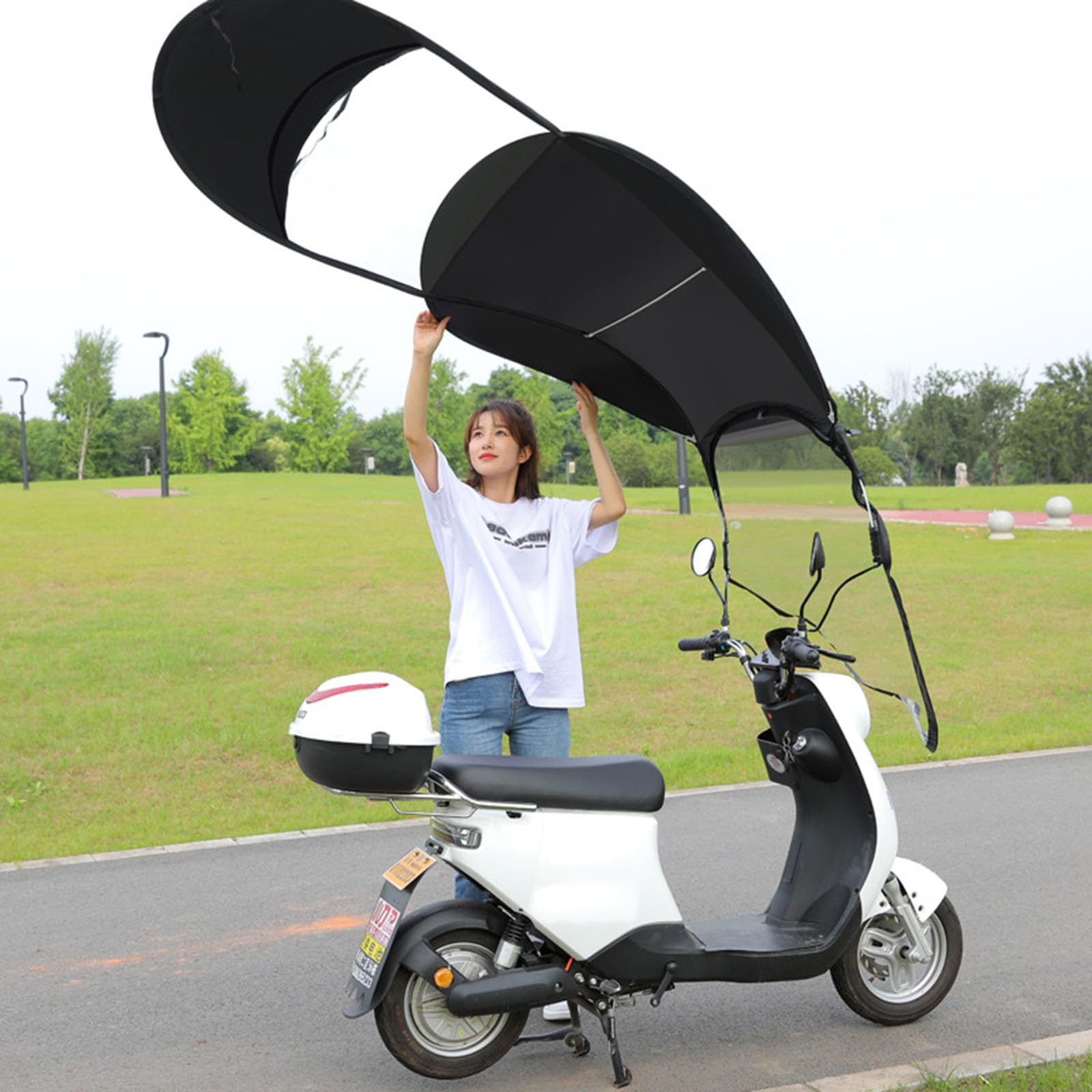 Ombrello Per Scooter Mobility - Impermeabile, Staccabile, Universale - Foto 13