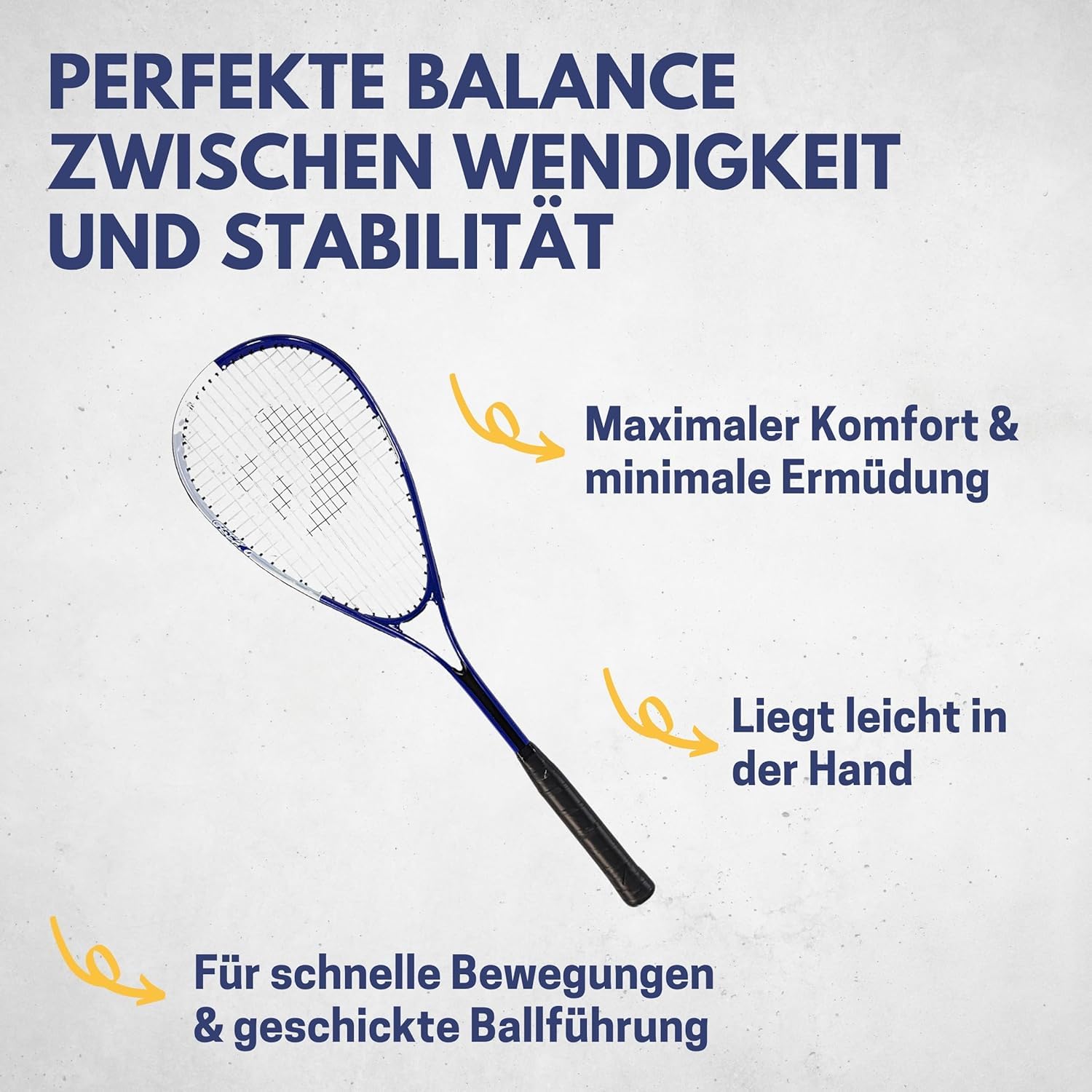 BEST SPORTING Squashschläger XT-Line 59 cm – Leichter Aluminium Racket mit ergonomischem Griff für präzise Schläge – Inklusive Tasche – Für Anfänger