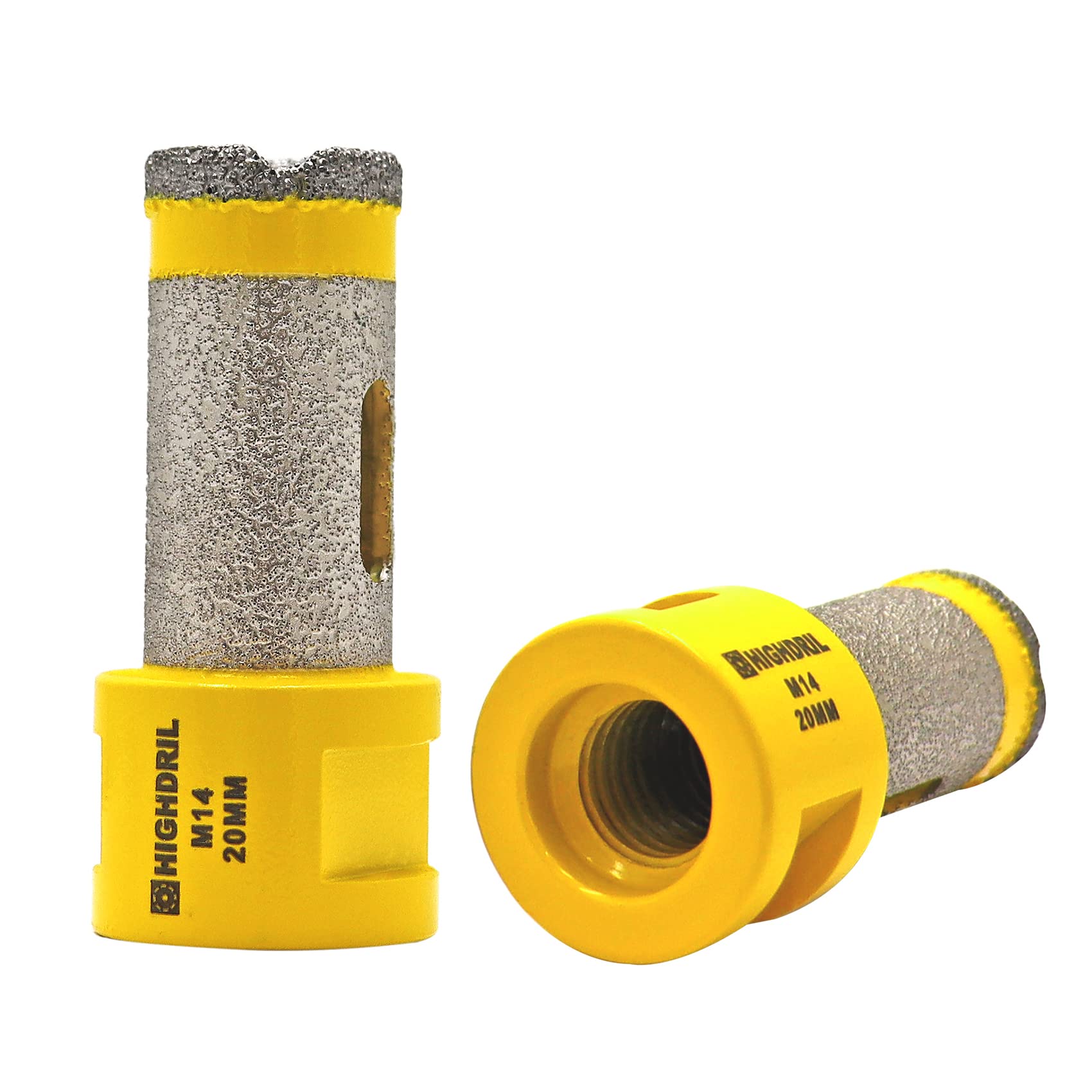 HIGHDRIL Diamond Finger Milling bit - 2PCS 20MM Dry Drilling Core Bit for Drilling Milling Enlarging Holes in Ceramic Porcelain Tile Marble Granite Artificial Stone