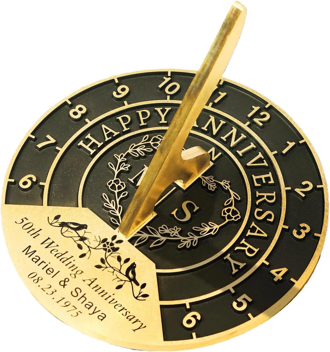 Personalized Sundial 45th Sapphire Wedding - Anniversary Sundial Gift, Sapphire Wedding Anniversary in 2026, Her Parents Or Couples 45 Year Celebration, Garden Present Idea