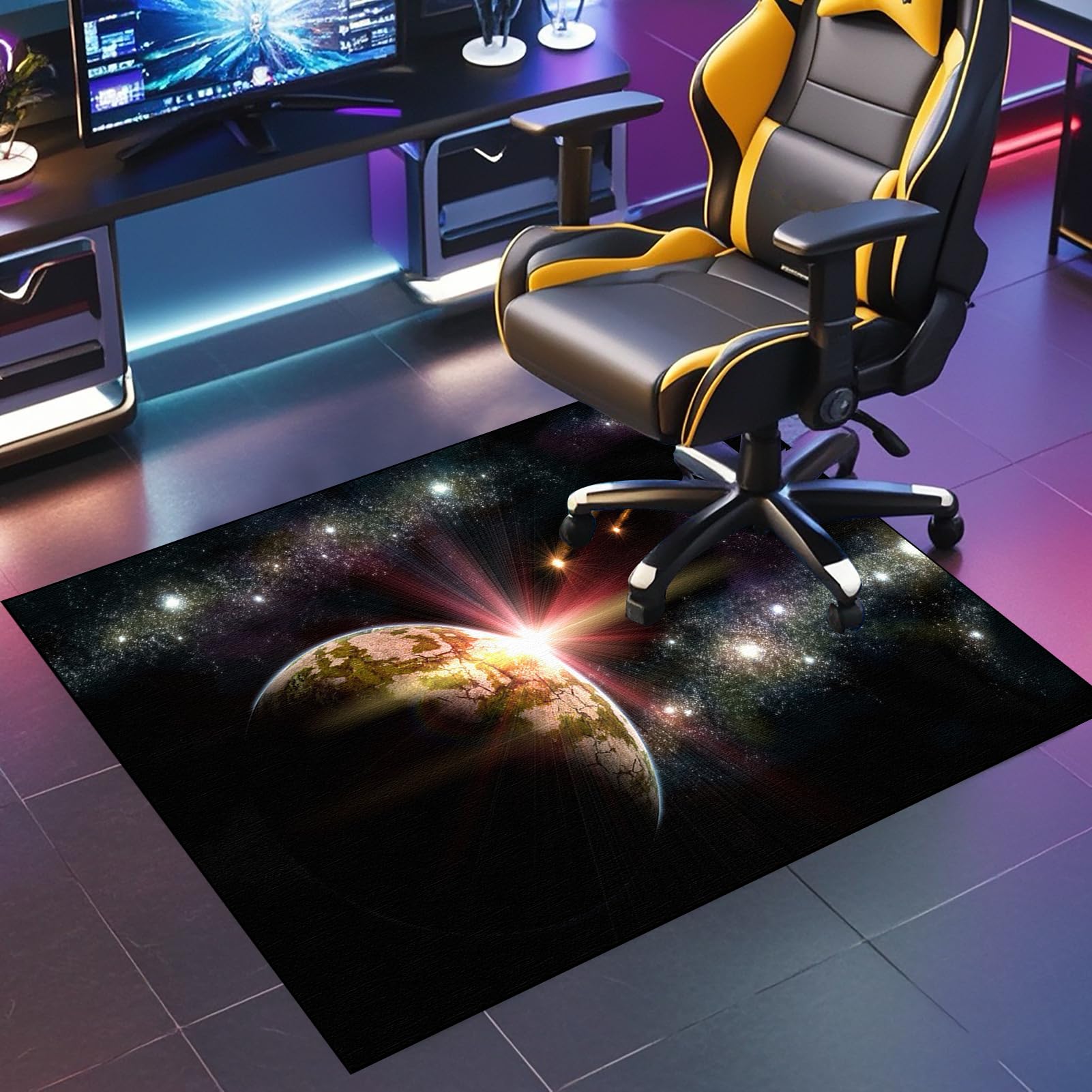 JaevKwzy Gaming Chair Mat, Carpet Protector Chair Mat, Office Chair Mat for Carpet Floor Non-slip, Gaming Rug, Floor Protectors for Chairs, Carpet Floor Protection, Computer Chair Mat 100 x 120 cm — image 1
