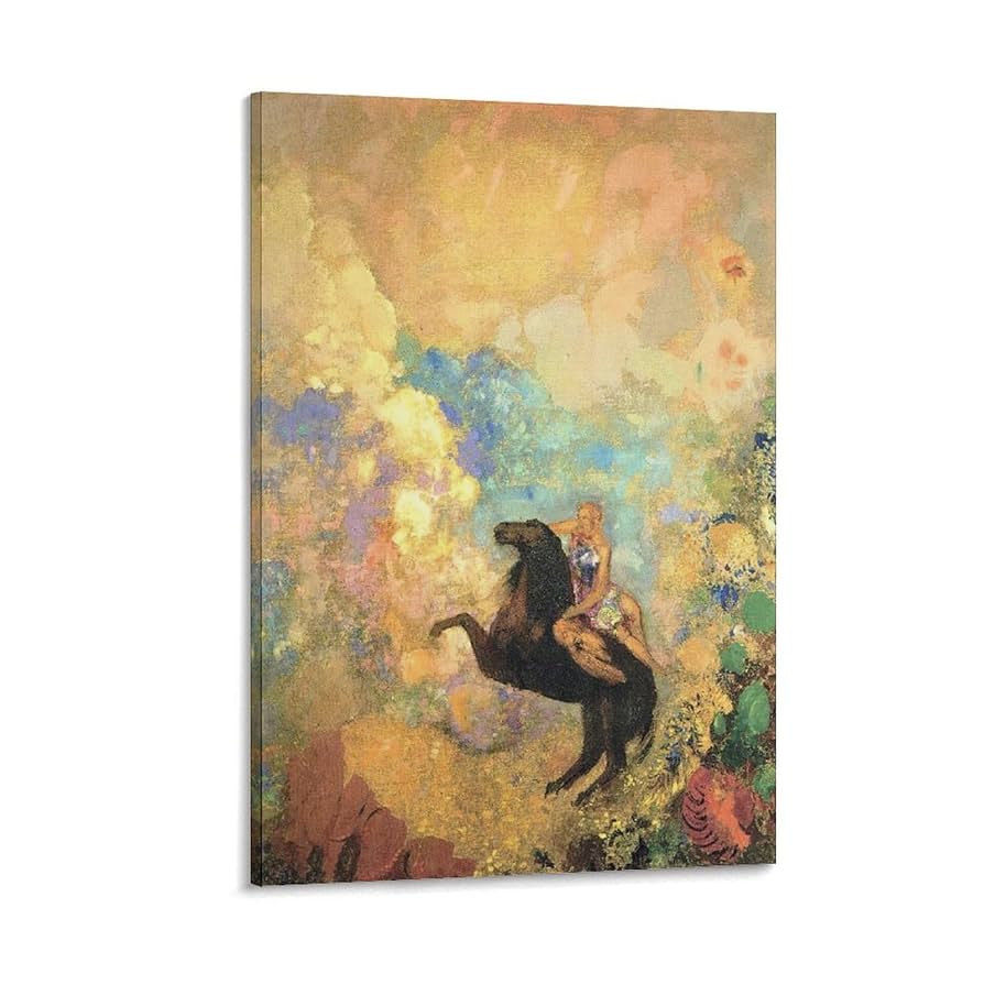 オディロン・ルドン、【ペガサス、岩上の馬】、希少画集画より オディロン・ルドン、【ペガサス、岩上の馬】、希少画集画より