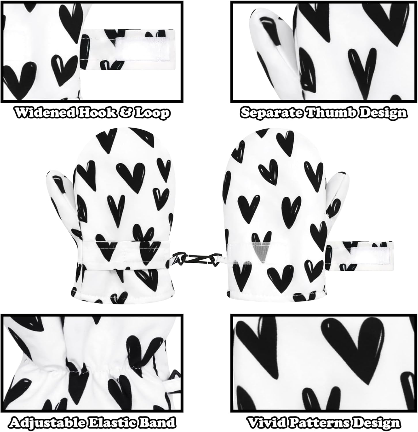 Sarfel Toddler Mittens Waterproof Winter Gloves Snow Gloves Kids Baby Winter Mittens for Girls Boys - Image 3