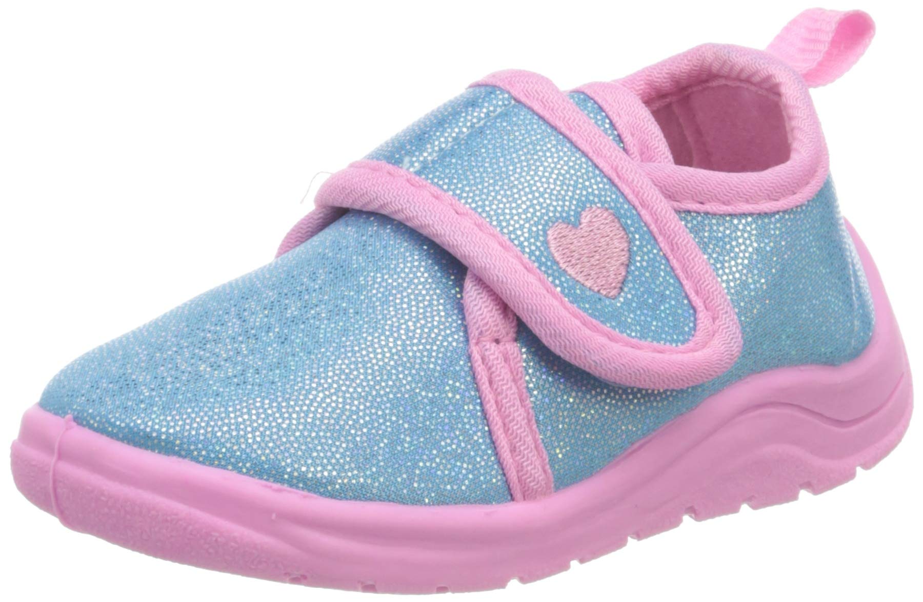 Playshoes Unisex Kid's Anti-Slip Shoes Building Side Pantuflas, turquoise 15, 2.5 UK