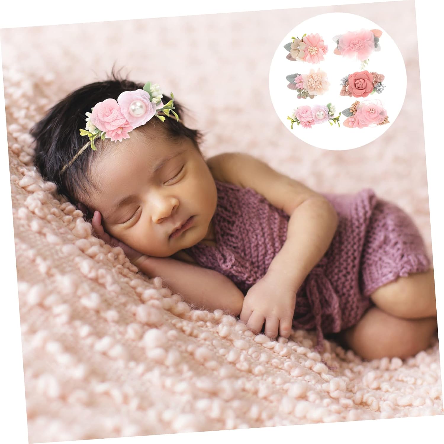 FAVOMOTO 12pcs Floral Hair Bow Clips for Girls Handmade Hair Accessories Alligator Clips for Birthdays Showers and Family Photos