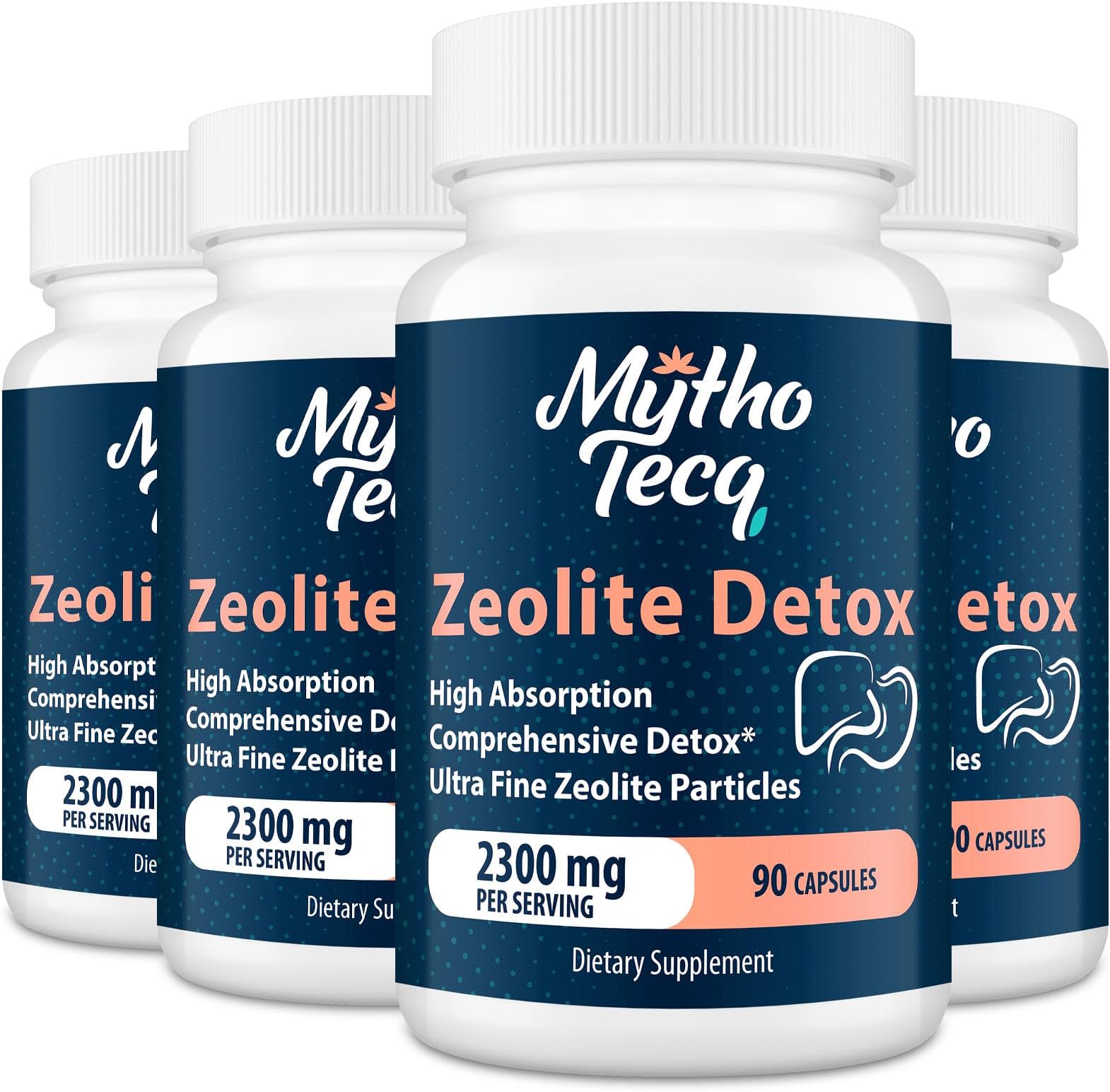 2300 MG Zeolite Detox Capsules - Activated Charcoal & Bentonite Clay, Highly Absorbable Full Body Detox, Liver & Gut Detox Cleanse, Zeolite Clinoptilolite for Heavy Metal Detox （360 Capsules）