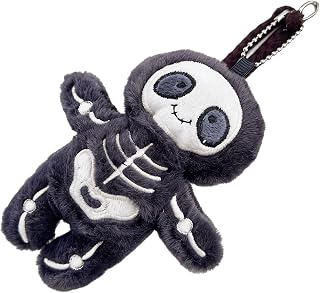 Skeleton Mummy Plush Keychain Bag Pendant, White, 5.5 x 3.15 Inches, Adult Accessory