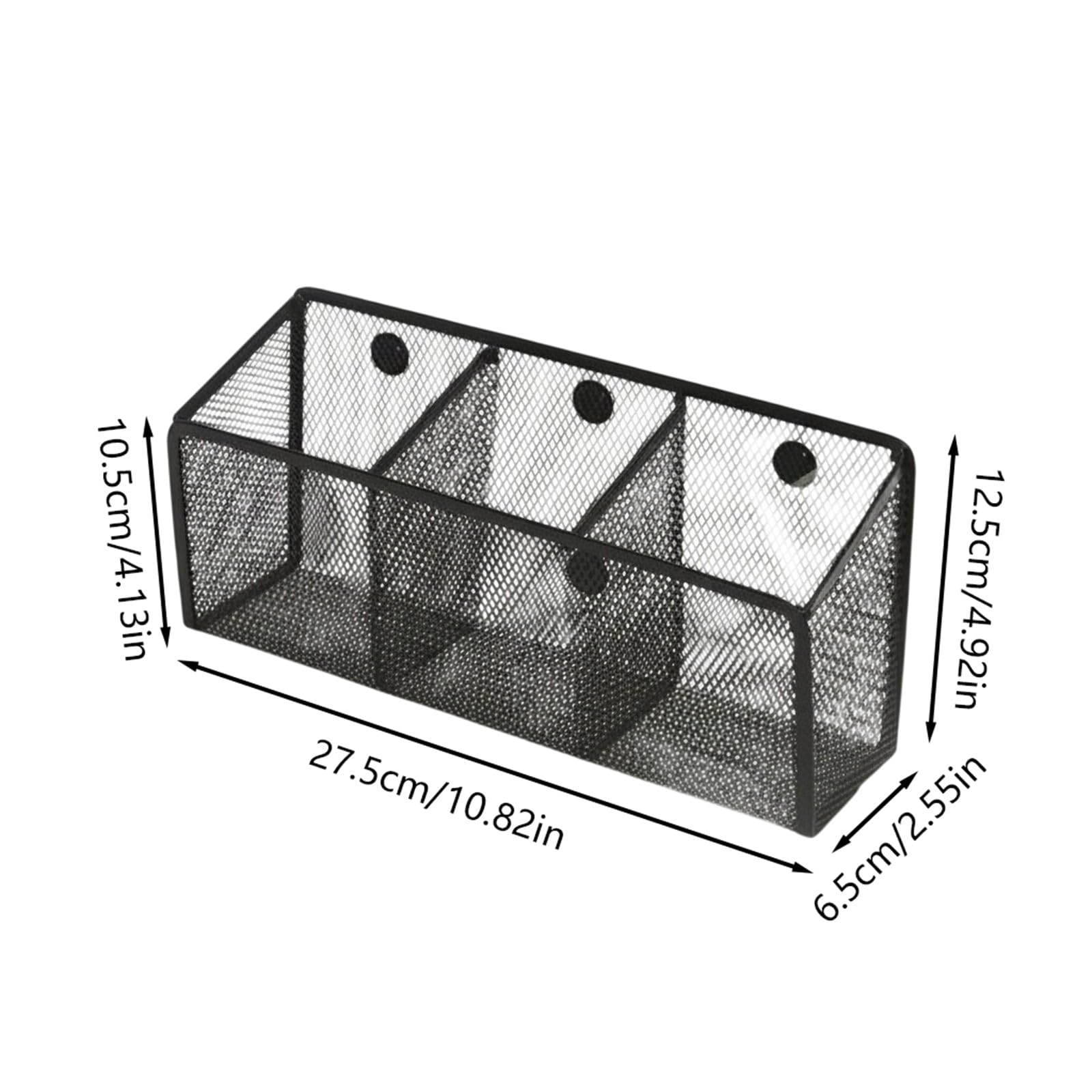 Portapenne magnetico, portapenne in metallo, cestino portaoggetti magnetico, organizer per armadietti, porta pennarelli per lavagna bianca, organizer per frigorifero con design a rete