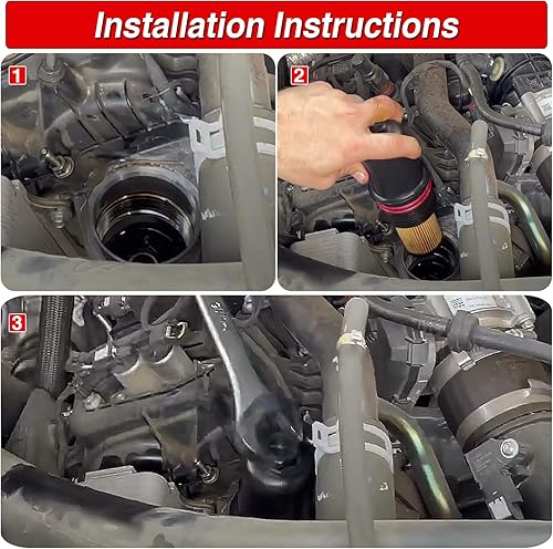 Miniatura 5 de FT4Z-6A832-C Tapa de filtro de aceite para Ford Fusion 2017-2020 y 2015 2016 2017 2018 2019 2000 F150 2.7L V6