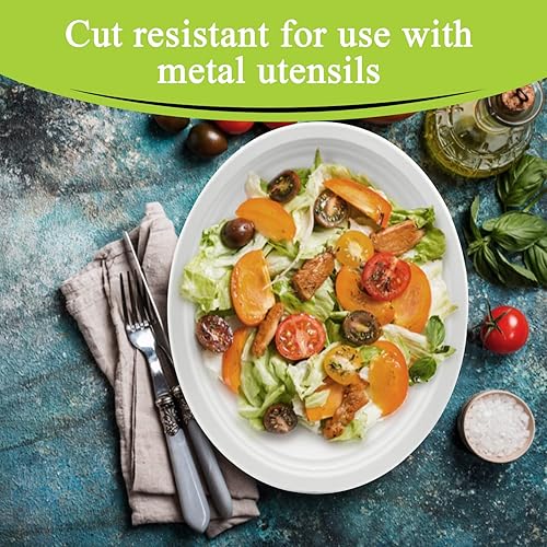 Miniatura 3 de three leaf Plato ovalado de bagazo de 12 x 10 pulgadas, 50 unidades, platos de bagazo desechables naturales, ecológicos, resistentes, superfuertes,