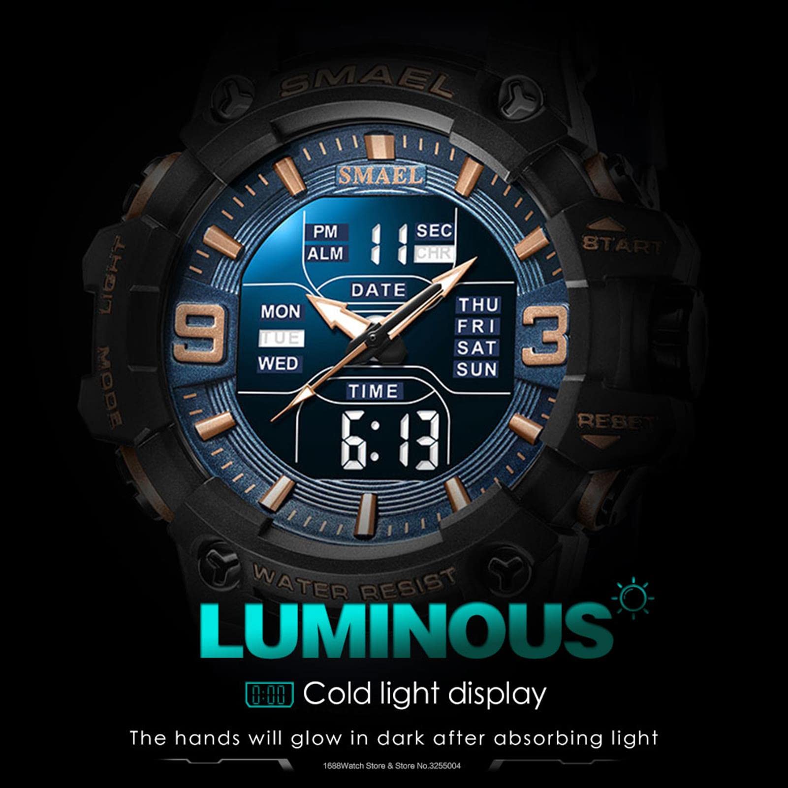 Montre De Sport pour Homme Numériques Montres Imperméable Digital Militaire Montres avec Alarme Mode Grand Cadran Montres