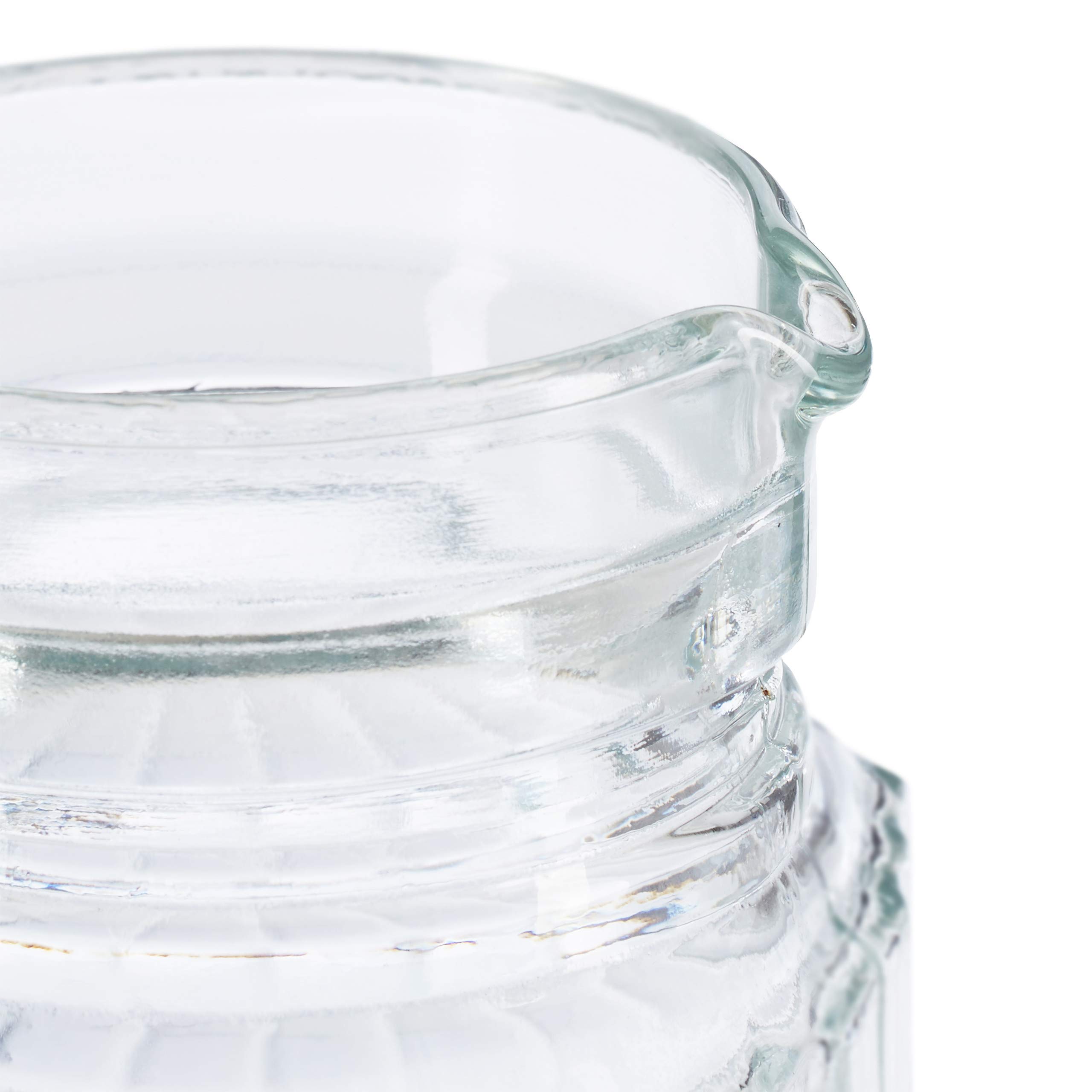 2x Carafe avec couvercle, cruche 1 litre, pichet en verre, jus, thé glacé, avec anse, filtre, transparent | Pichet lavable au lave-vaisselle, carafe à eau, couvercle, forme étroite