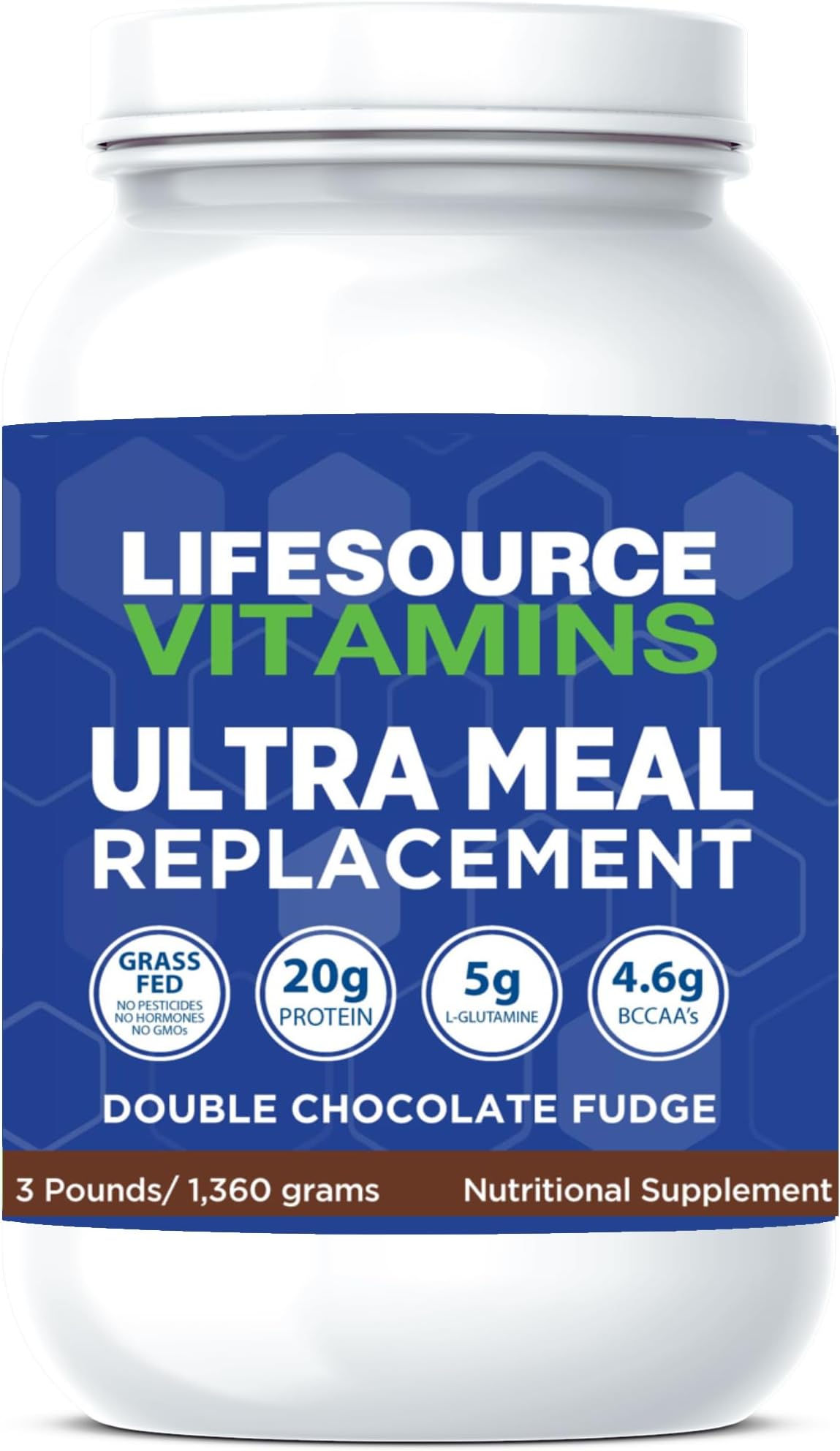 - 3 lb US Dairy Cows Grass Fed Meal Replacement - Double Chocolate Fudge w/Stevia - Free Priority Shipping