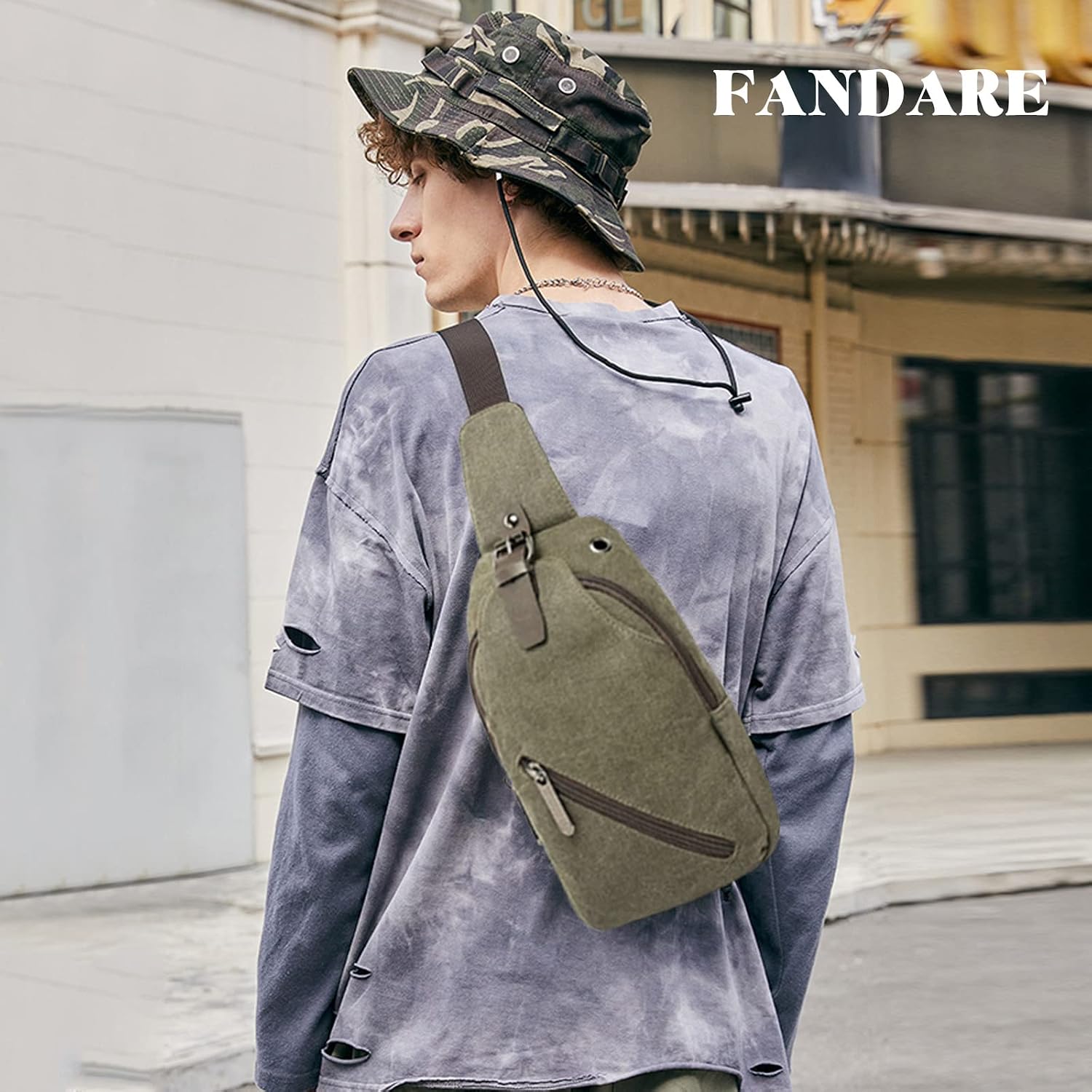 FANDARE Vintage Sling Bag Messenger Bag 